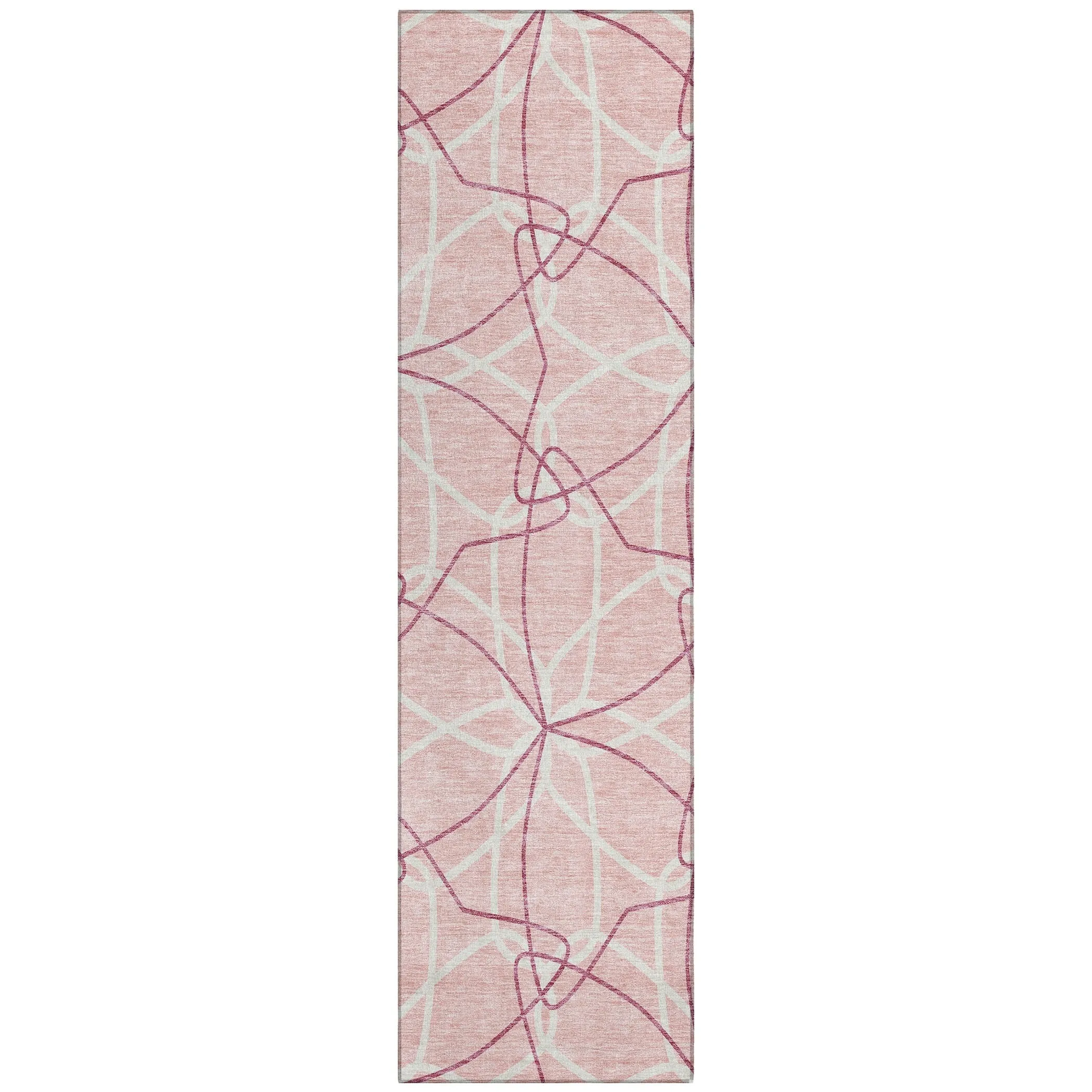 Machine Washable Indoor/ Outdoor Abstract Prism Chantille Rug
