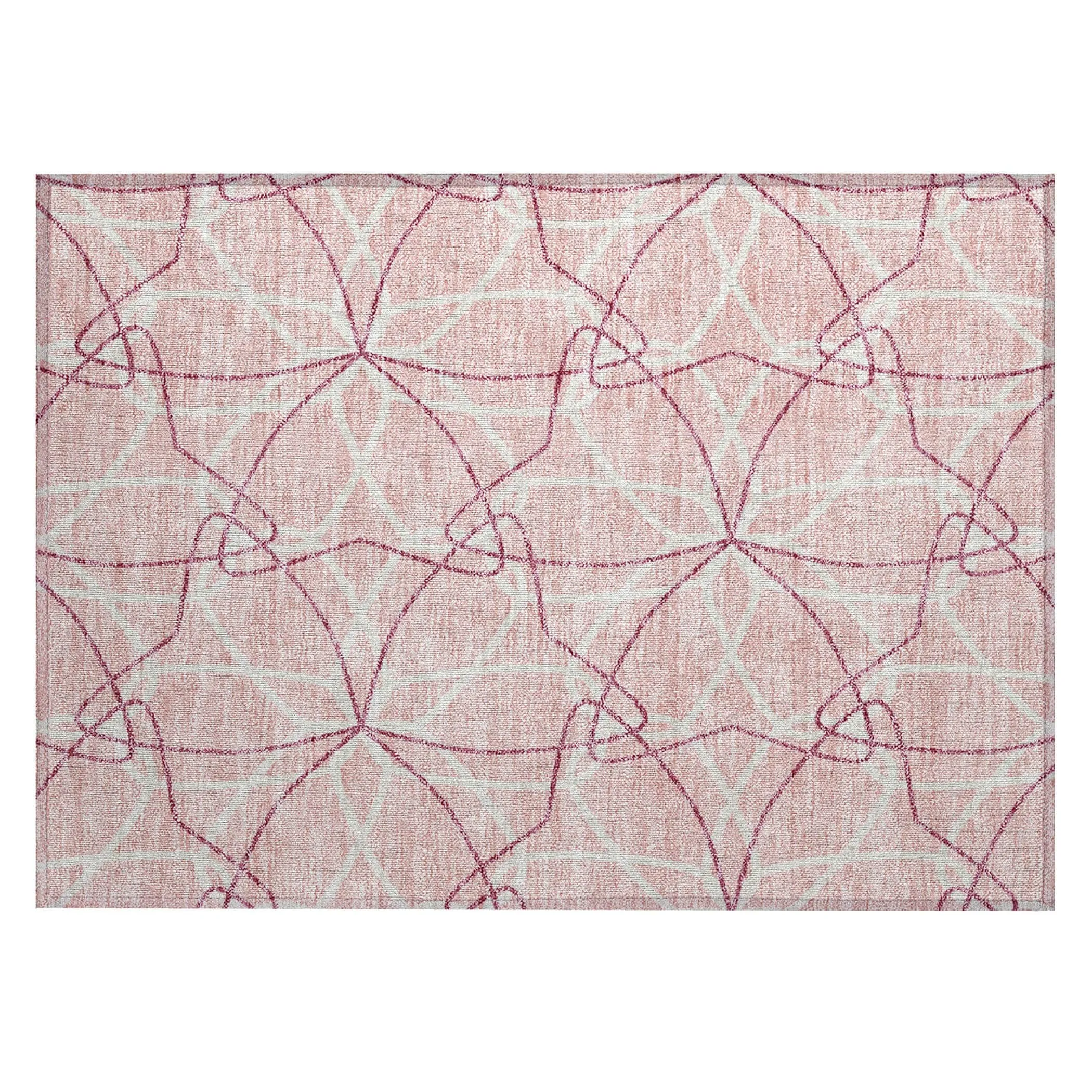 Machine Washable Indoor/ Outdoor Abstract Prism Chantille Rug