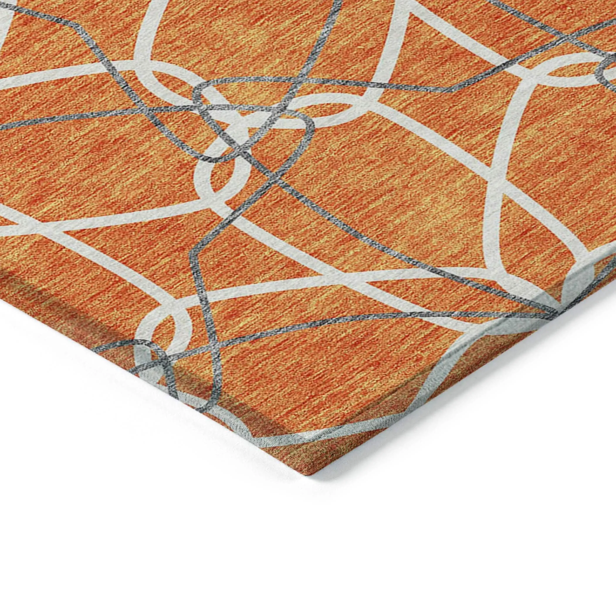 Machine Washable Indoor/ Outdoor Abstract Prism Chantille Rug
