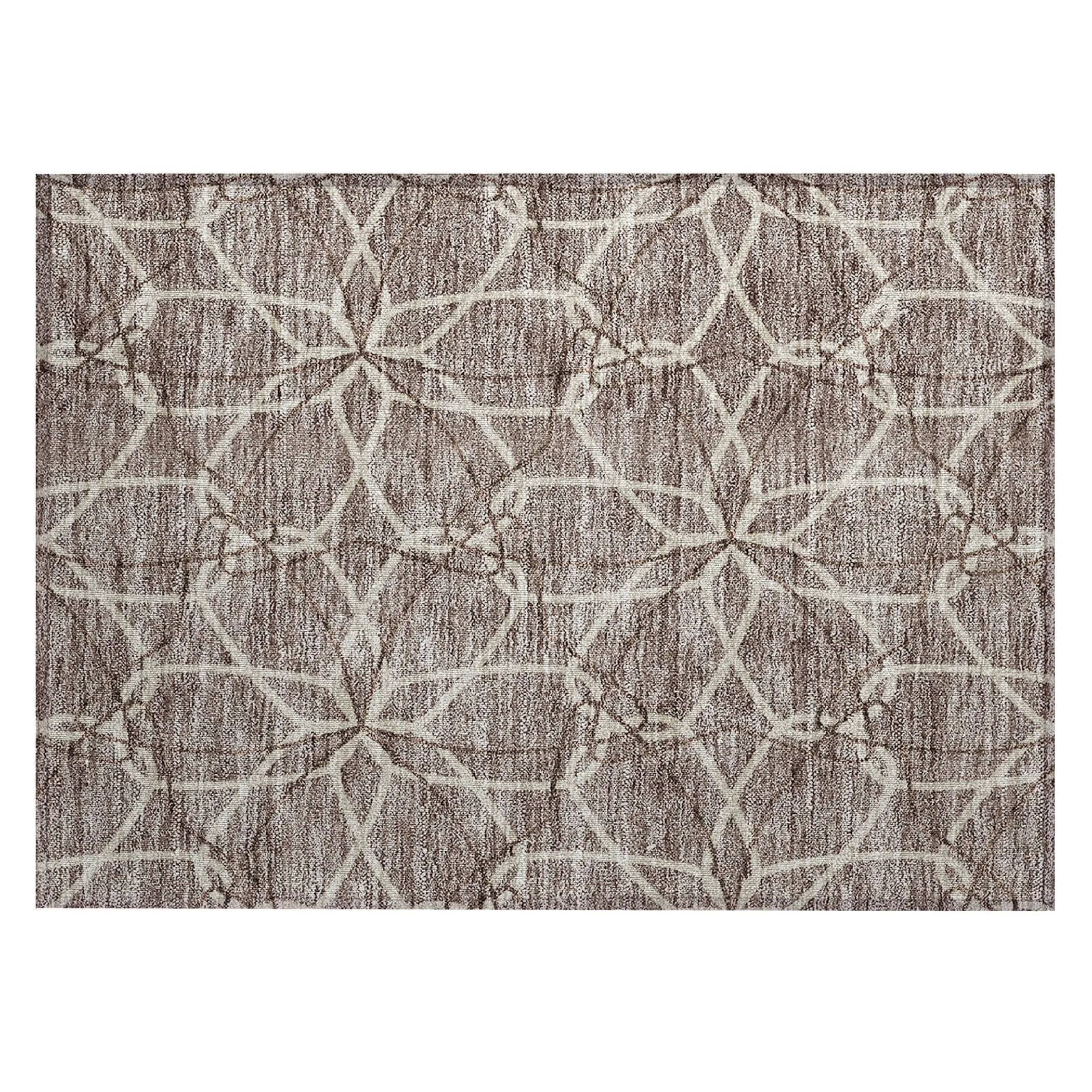 Machine Washable Indoor/ Outdoor Abstract Prism Chantille Rug