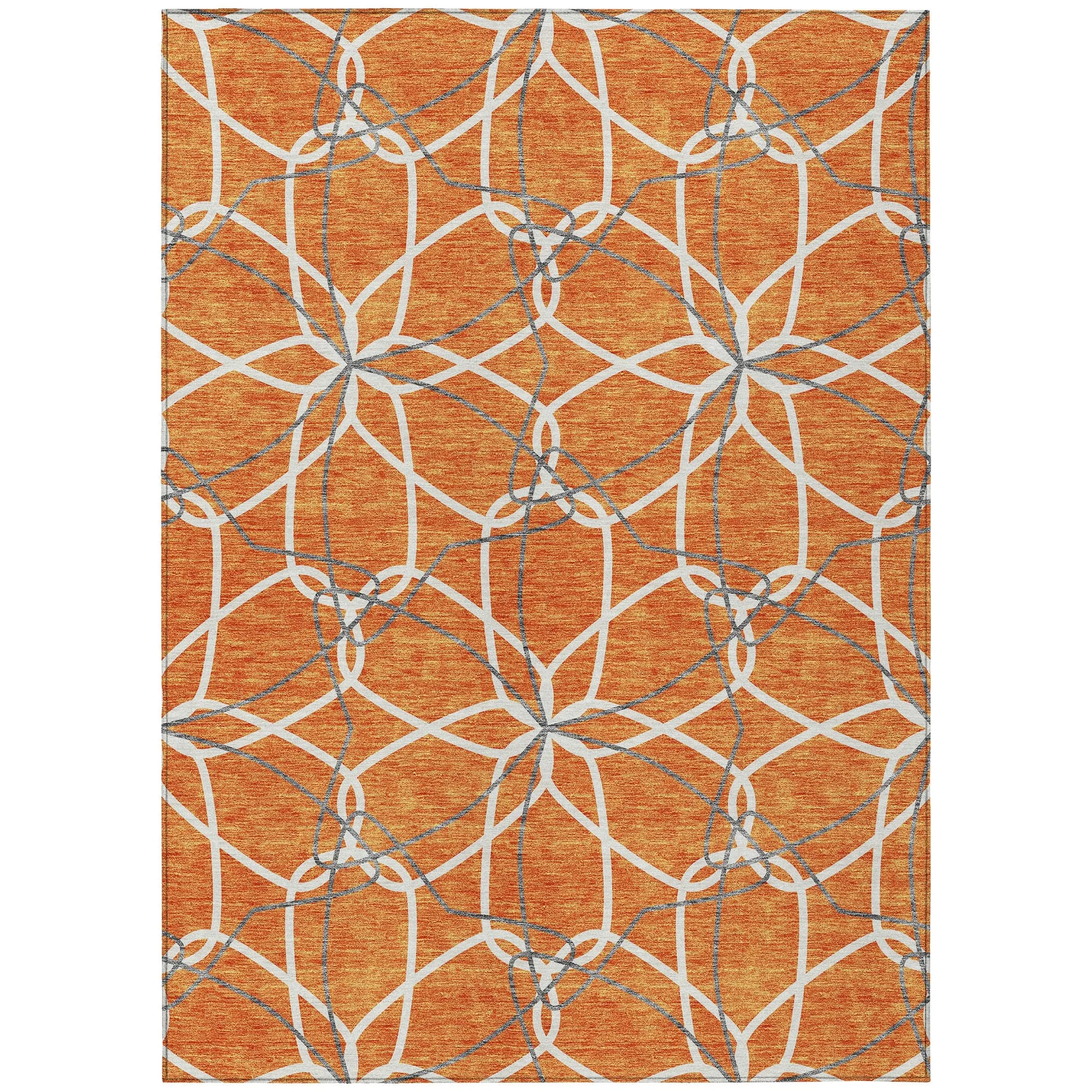 Machine Washable Indoor/ Outdoor Abstract Prism Chantille Rug