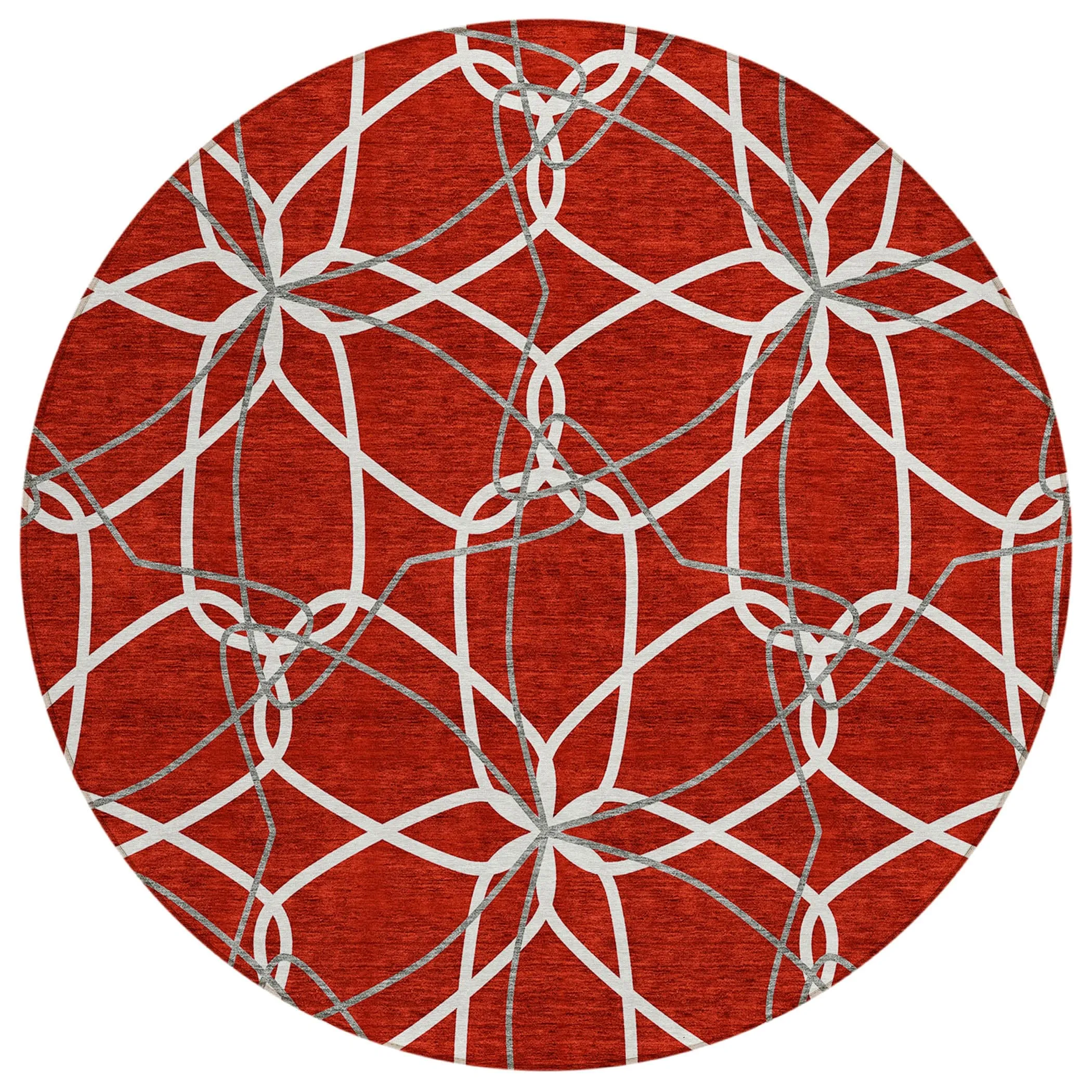 Machine Washable Indoor/ Outdoor Abstract Prism Chantille Rug