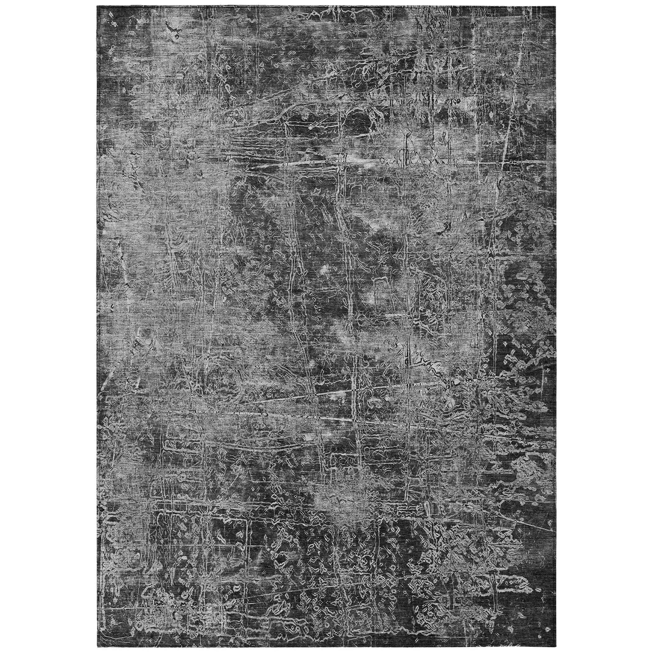 Machine Washable Indoor/ Outdoor Abstract Solid Chantille Rug
