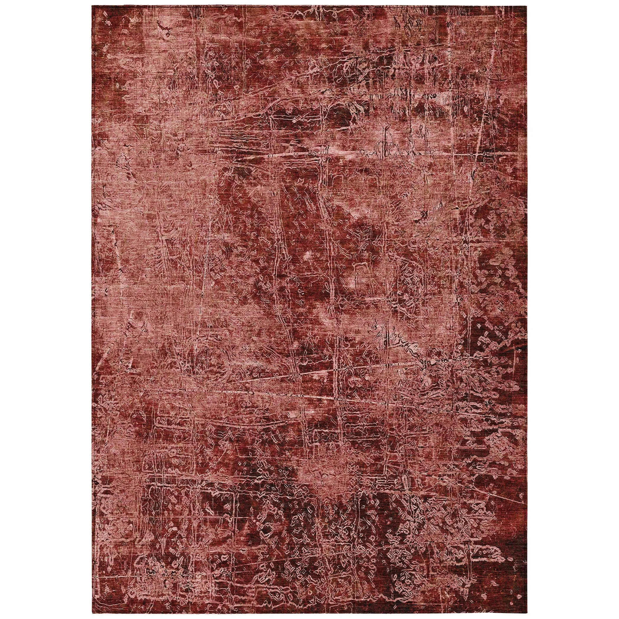Machine Washable Indoor/ Outdoor Abstract Solid Chantille Rug