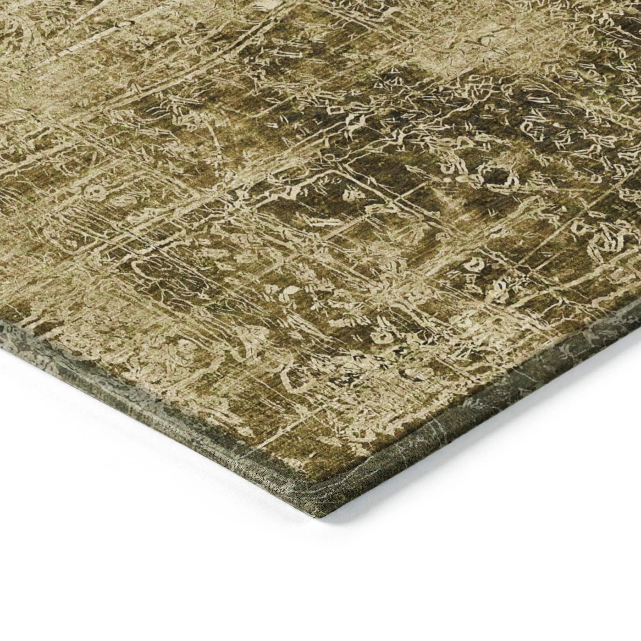 Machine Washable Indoor/ Outdoor Abstract Solid Chantille Rug