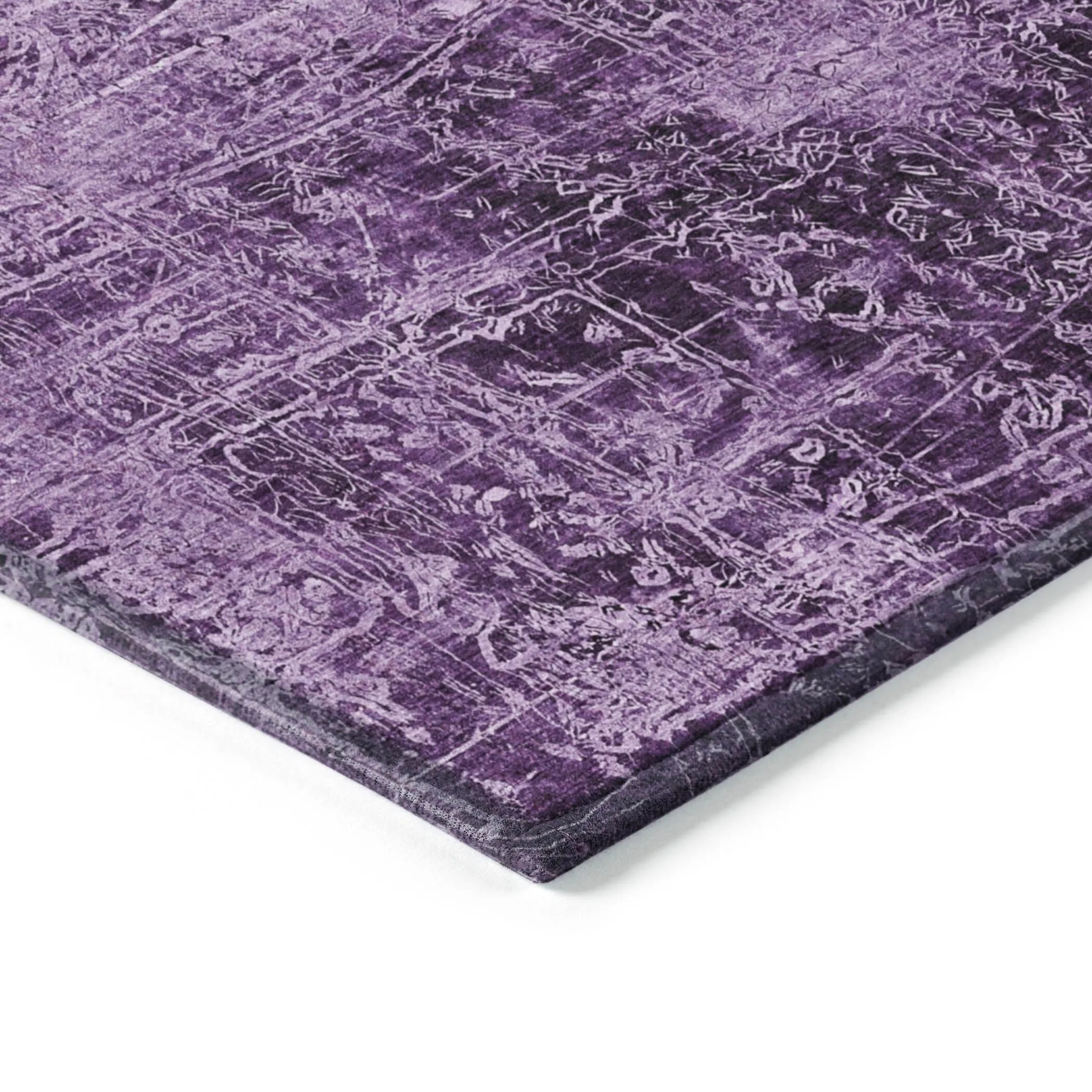 Machine Washable Indoor/ Outdoor Abstract Solid Chantille Rug