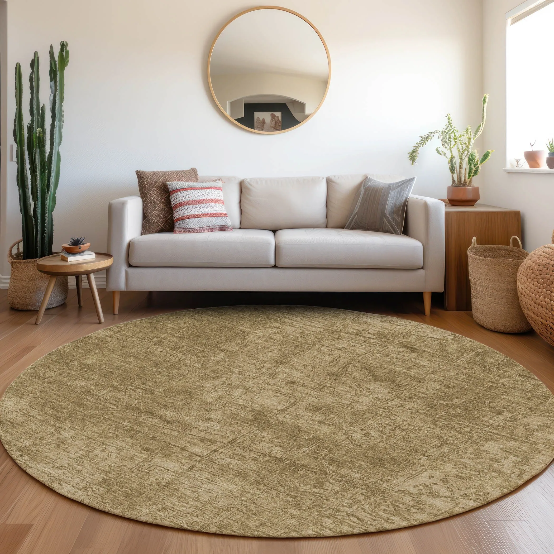 Machine Washable Indoor/ Outdoor Abstract Solid Chantille Rug