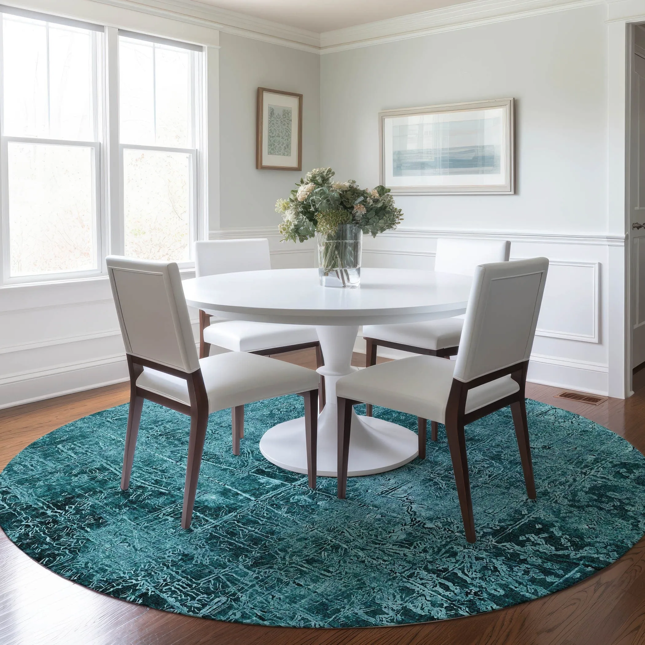 Machine Washable Indoor/ Outdoor Abstract Solid Chantille Rug