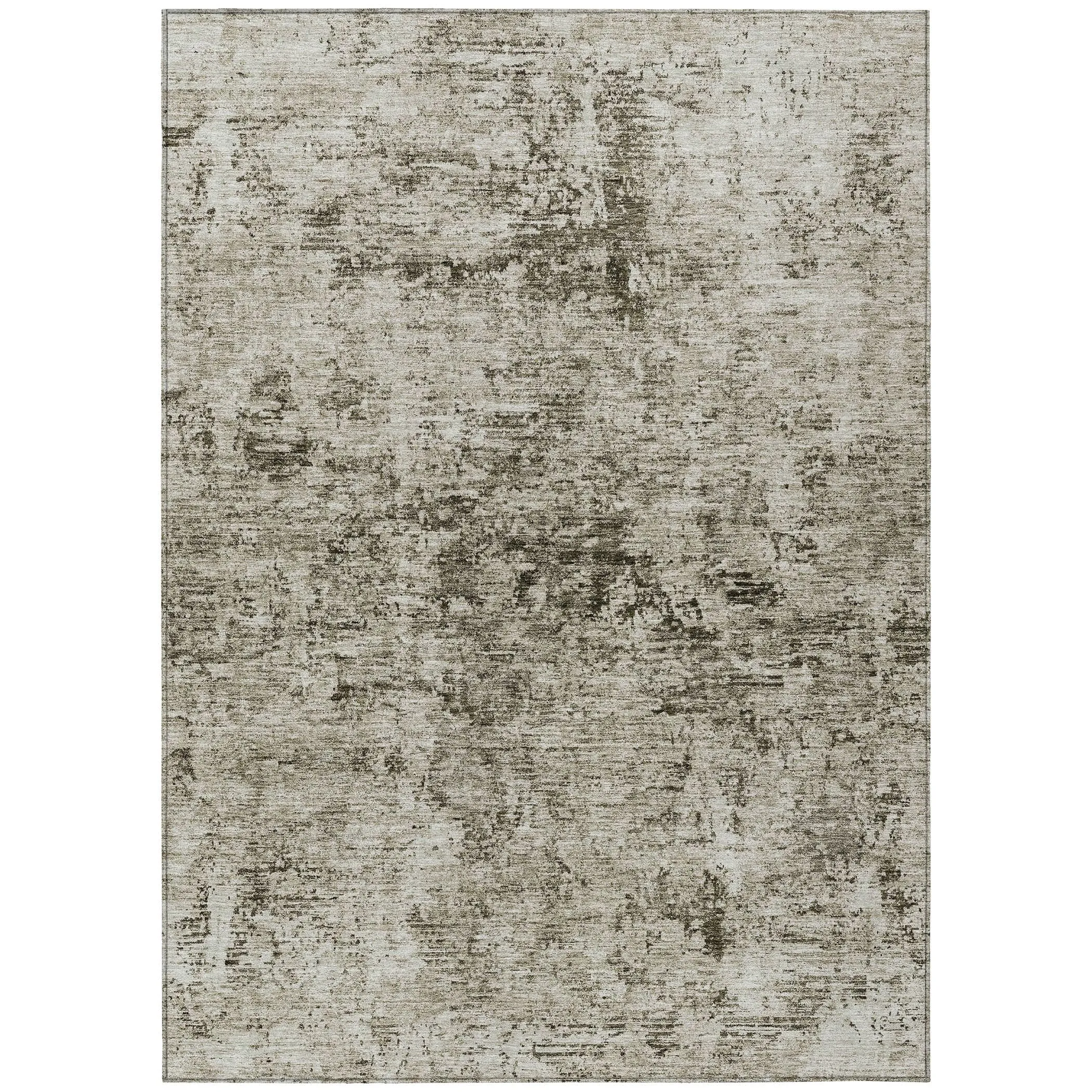 Machine Washable Indoor/ Outdoor Abstract Solid Chantille Rug