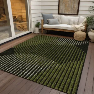 Machine Washable Indoor/ Outdoor Abstract Stripe Chantille Rug
