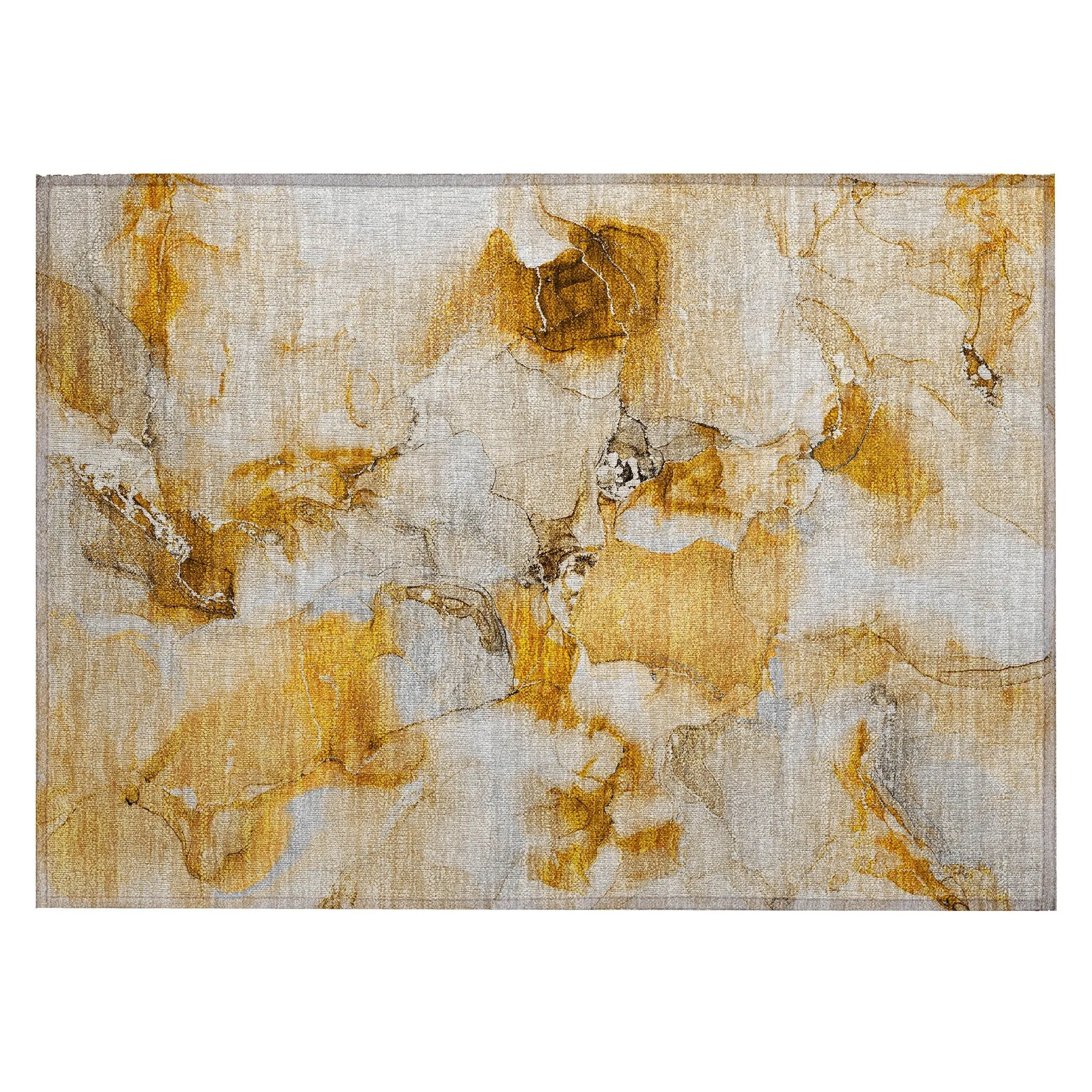 Machine Washable Indoor/ Outdoor Abstract Watercolor Chantille Rug