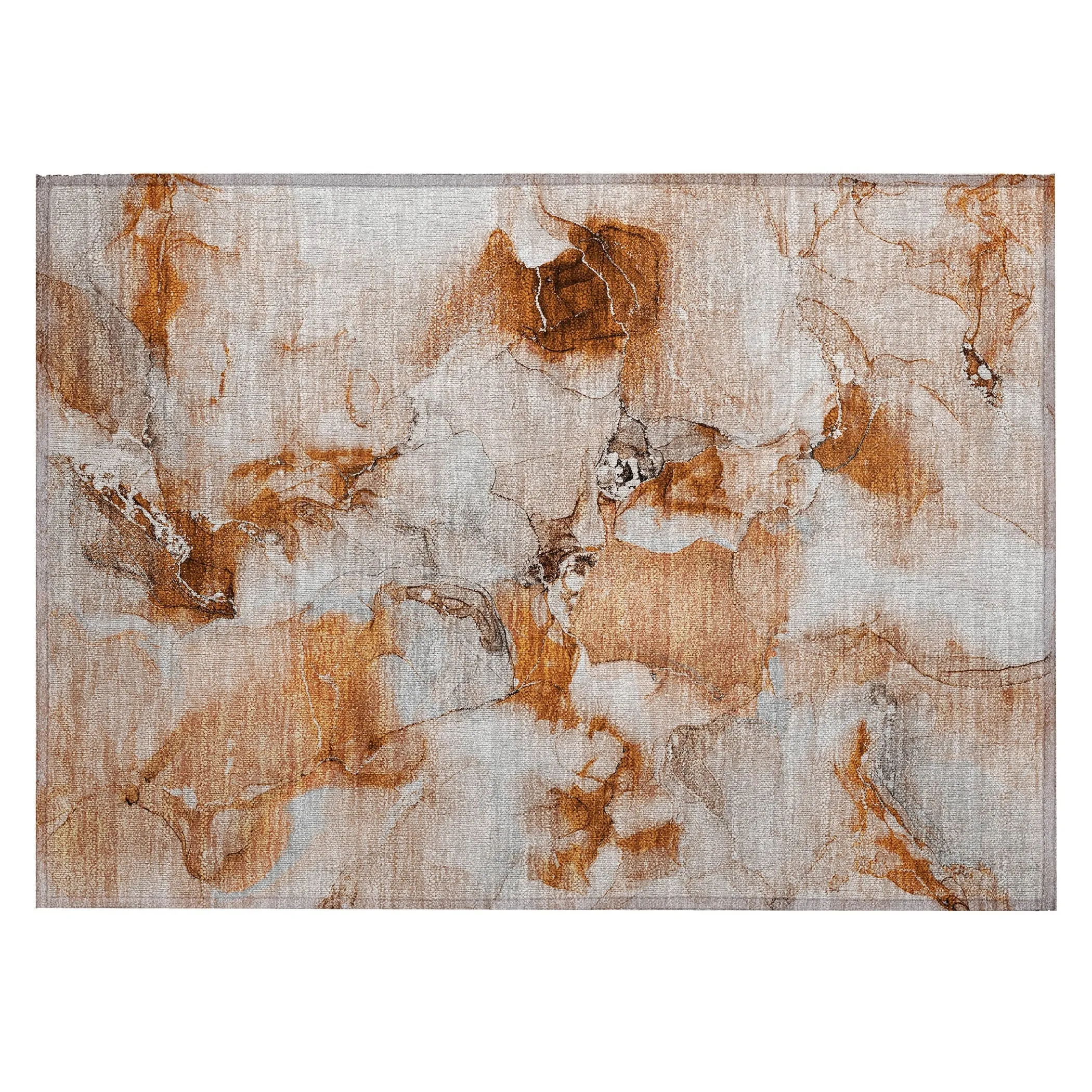 Machine Washable Indoor/ Outdoor Abstract Watercolor Chantille Rug