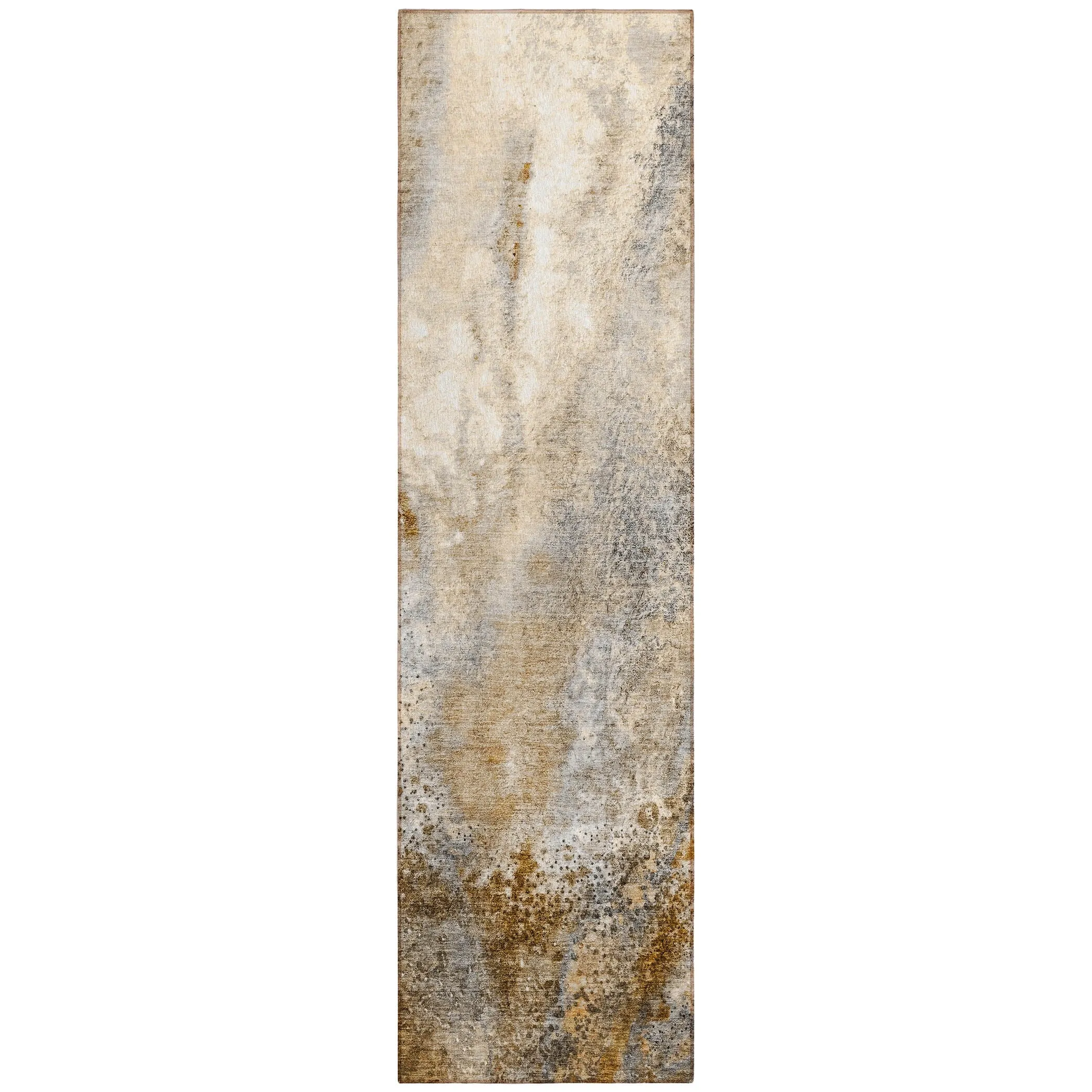 Machine Washable Indoor/ Outdoor Abstract Watercolor Chantille Rug