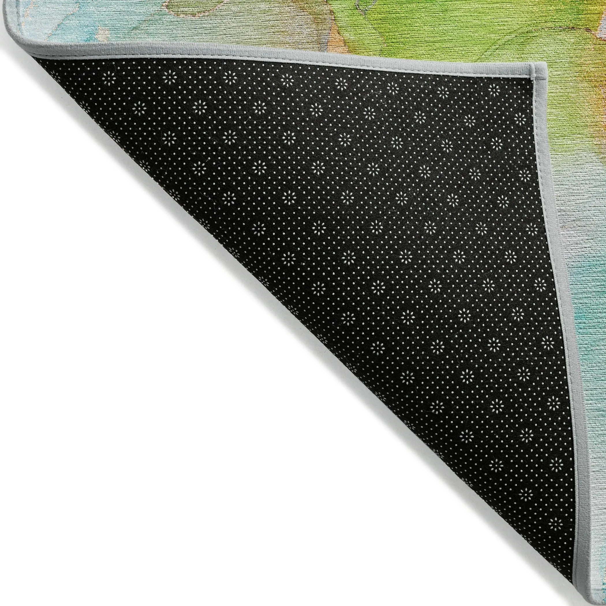 Machine Washable Indoor/ Outdoor Abstract Watercolor Chantille Rug