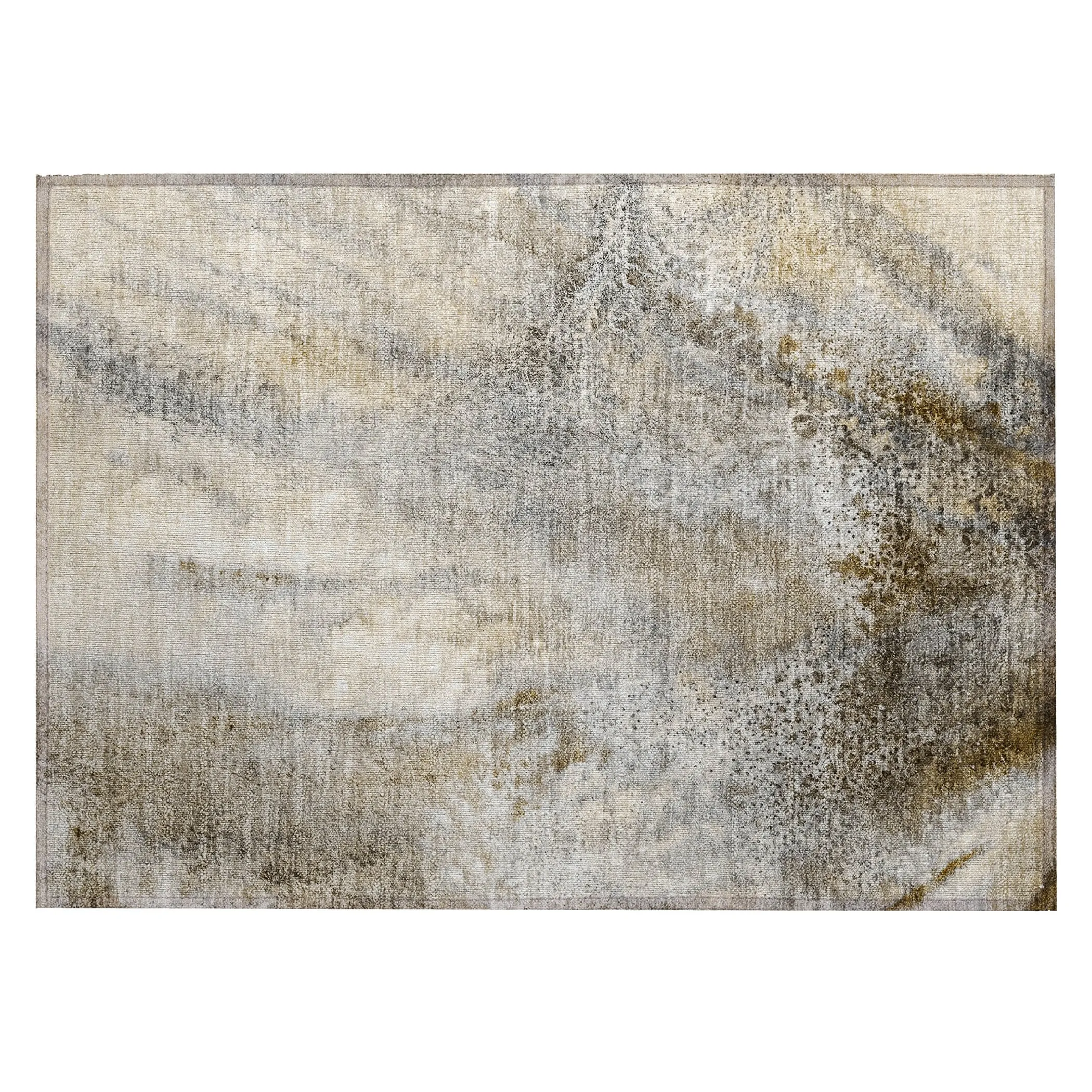 Machine Washable Indoor/ Outdoor Abstract Watercolor Chantille Rug