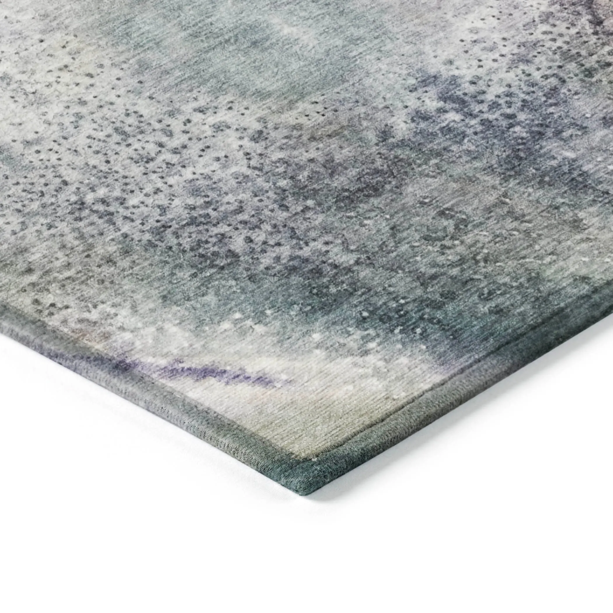 Machine Washable Indoor/ Outdoor Abstract Watercolor Chantille Rug