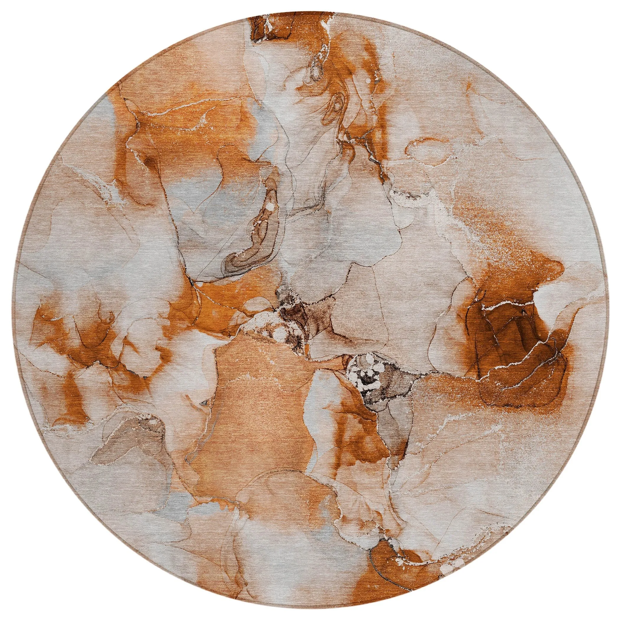 Machine Washable Indoor/ Outdoor Abstract Watercolor Chantille Rug