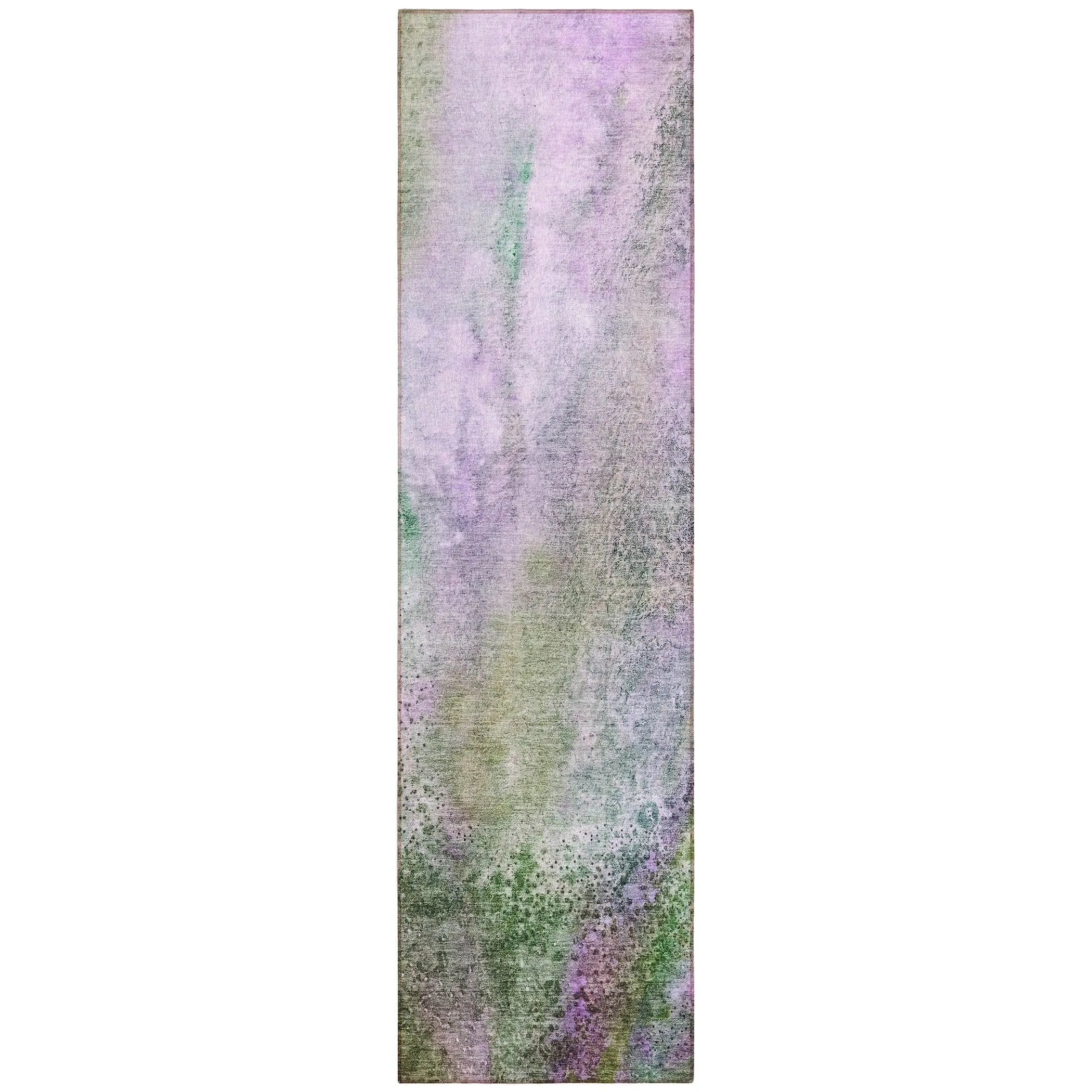Machine Washable Indoor/ Outdoor Abstract Watercolor Chantille Rug
