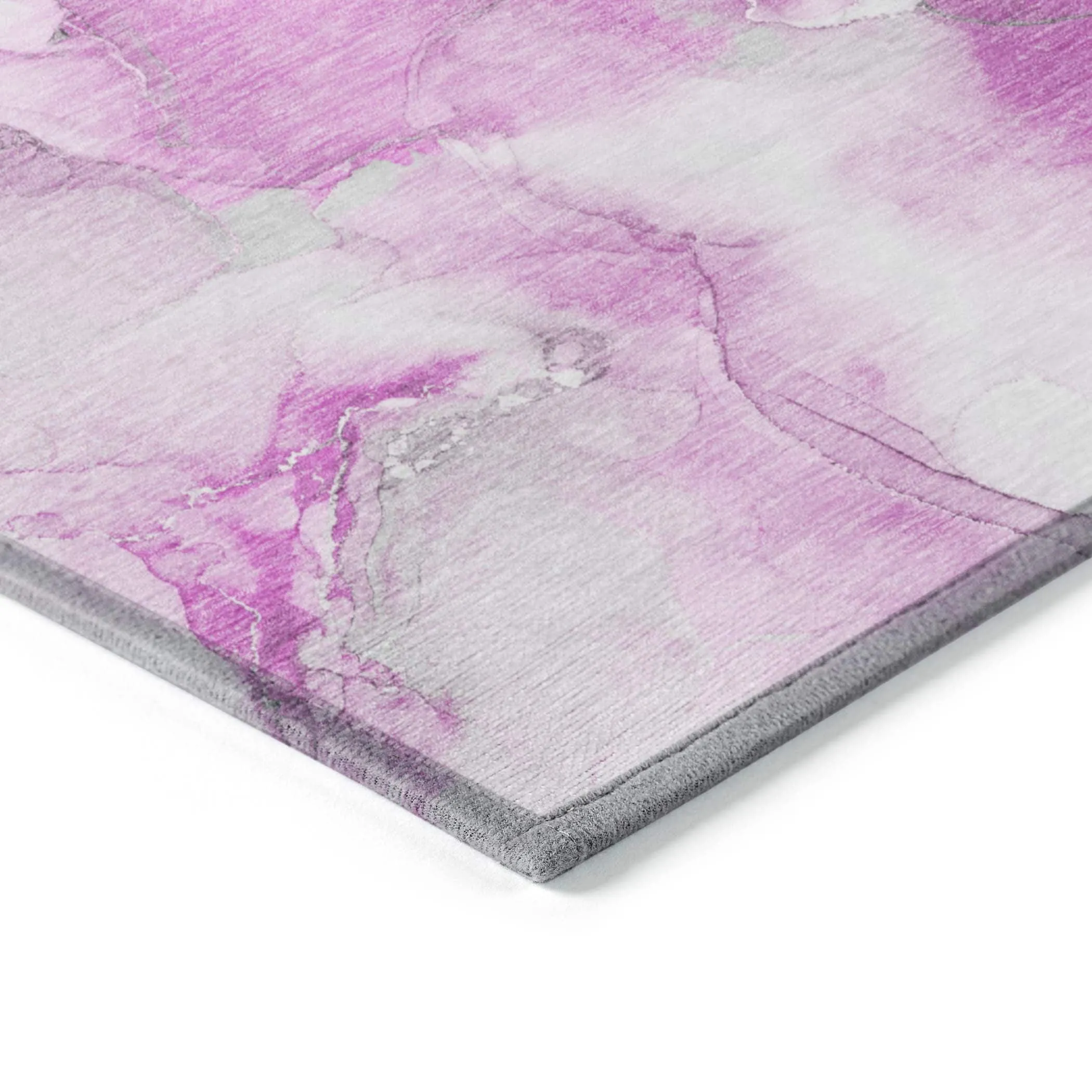 Machine Washable Indoor/ Outdoor Abstract Watercolor Chantille Rug