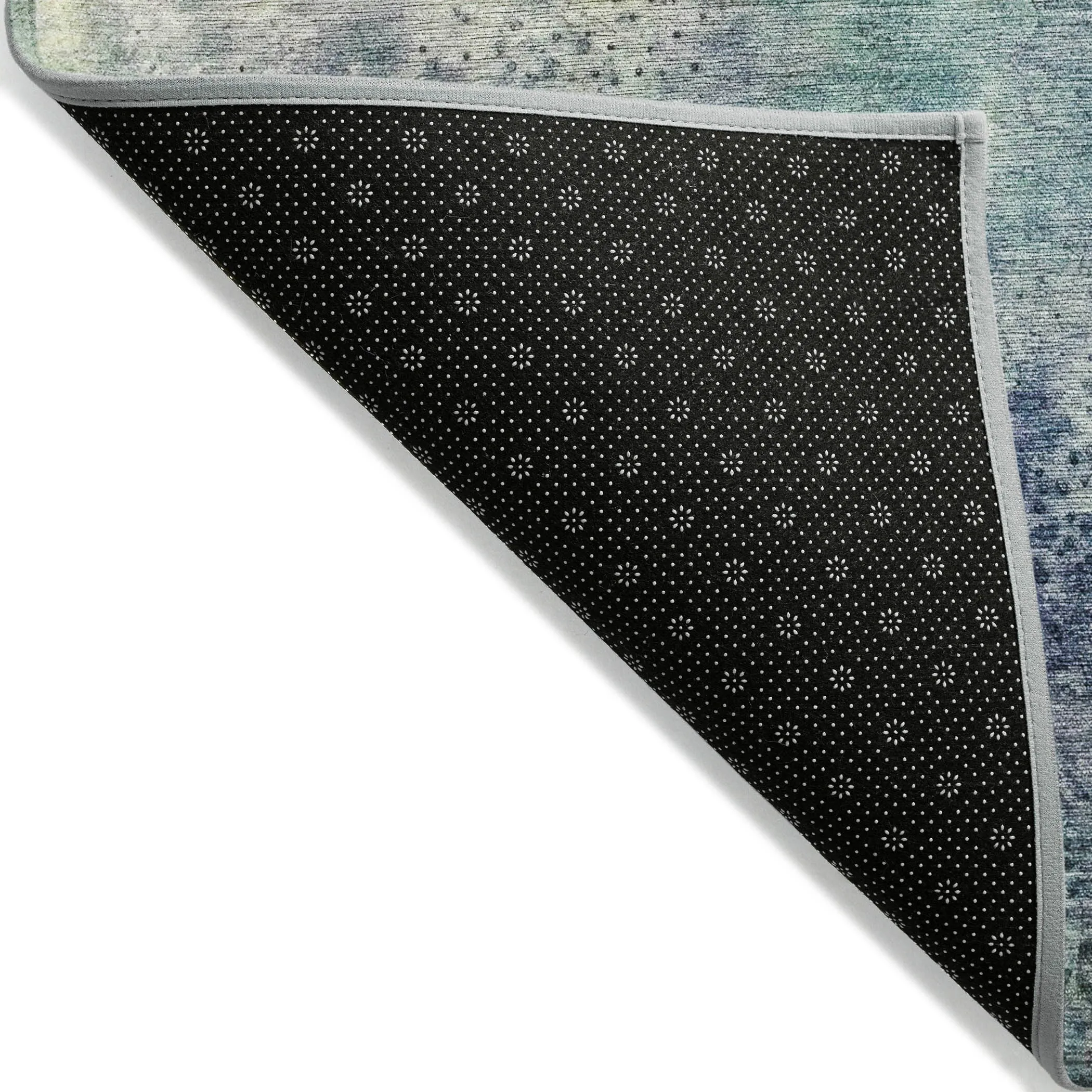 Machine Washable Indoor/ Outdoor Abstract Watercolor Chantille Rug