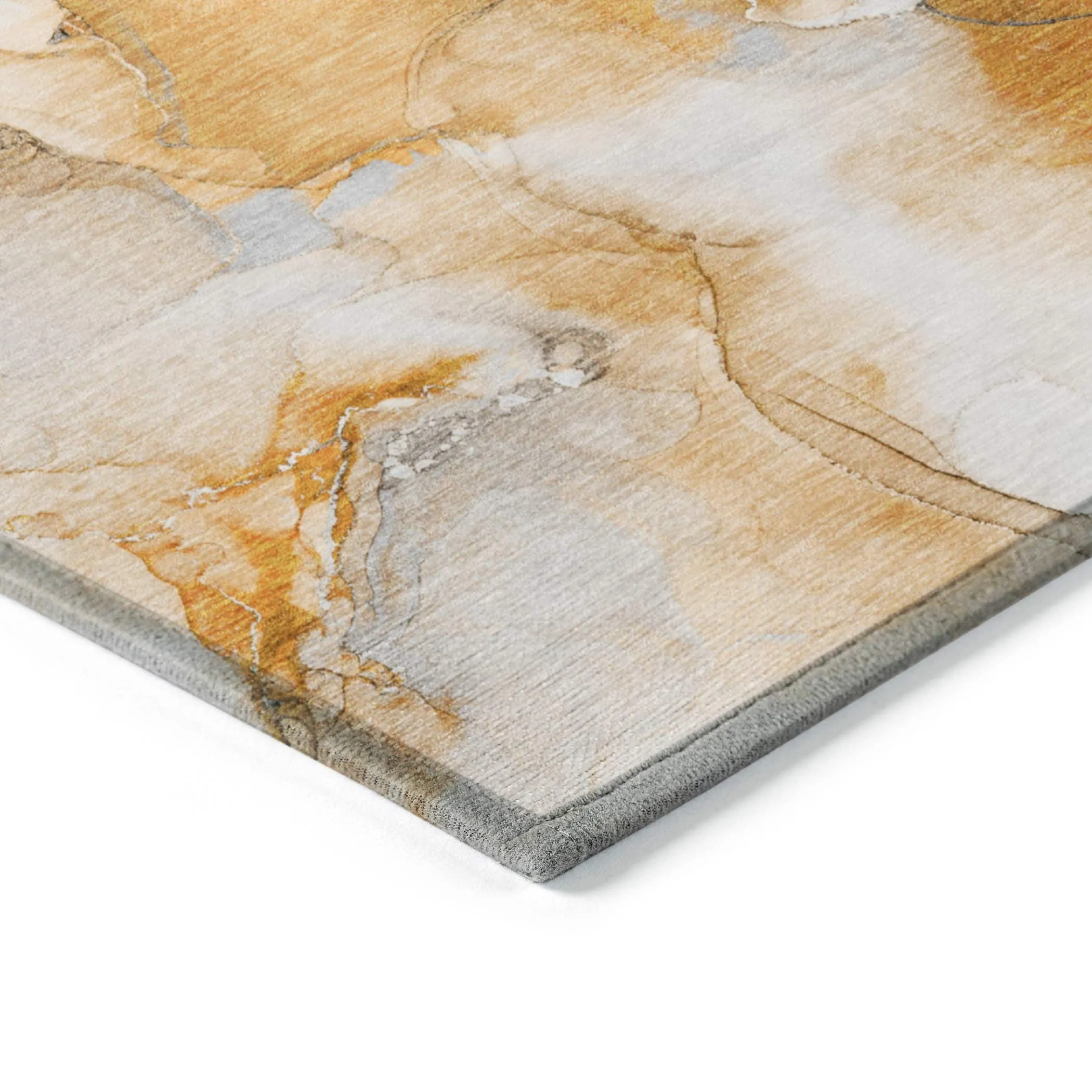 Machine Washable Indoor/ Outdoor Abstract Watercolor Chantille Rug