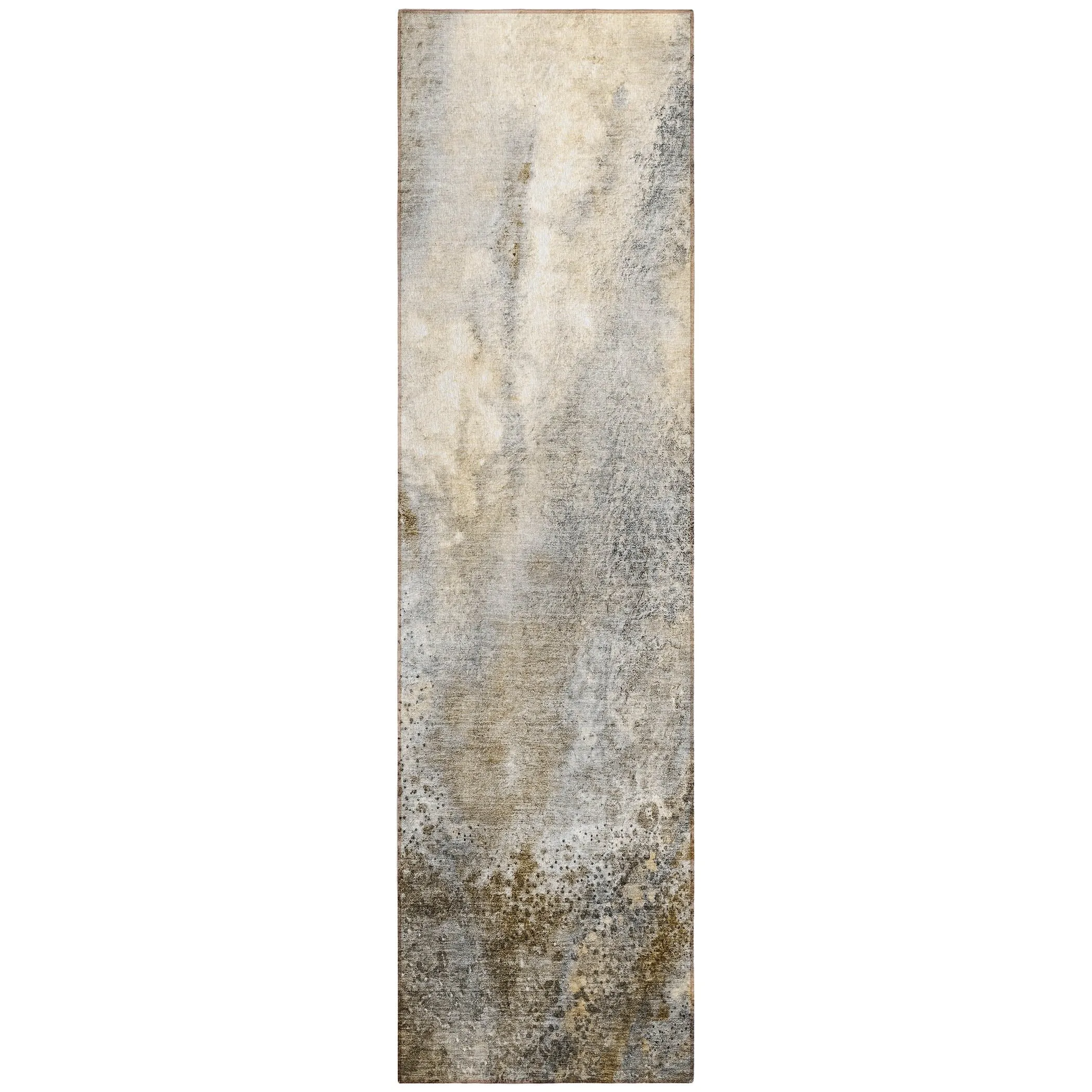 Machine Washable Indoor/ Outdoor Abstract Watercolor Chantille Rug