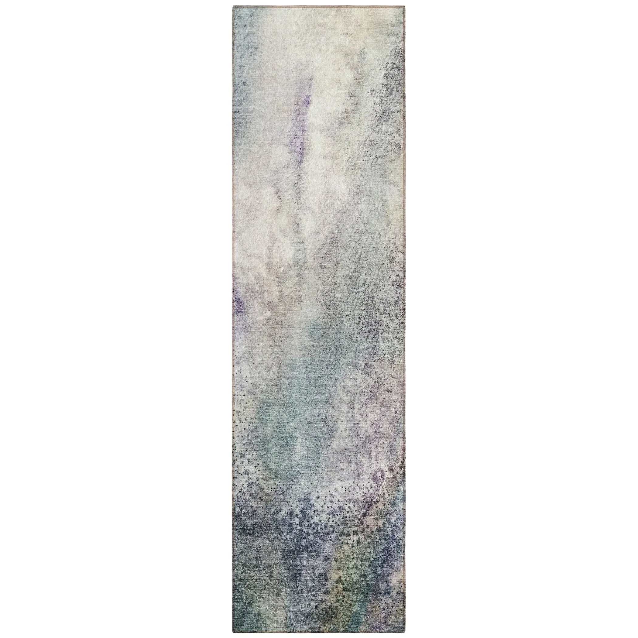 Machine Washable Indoor/ Outdoor Abstract Watercolor Chantille Rug