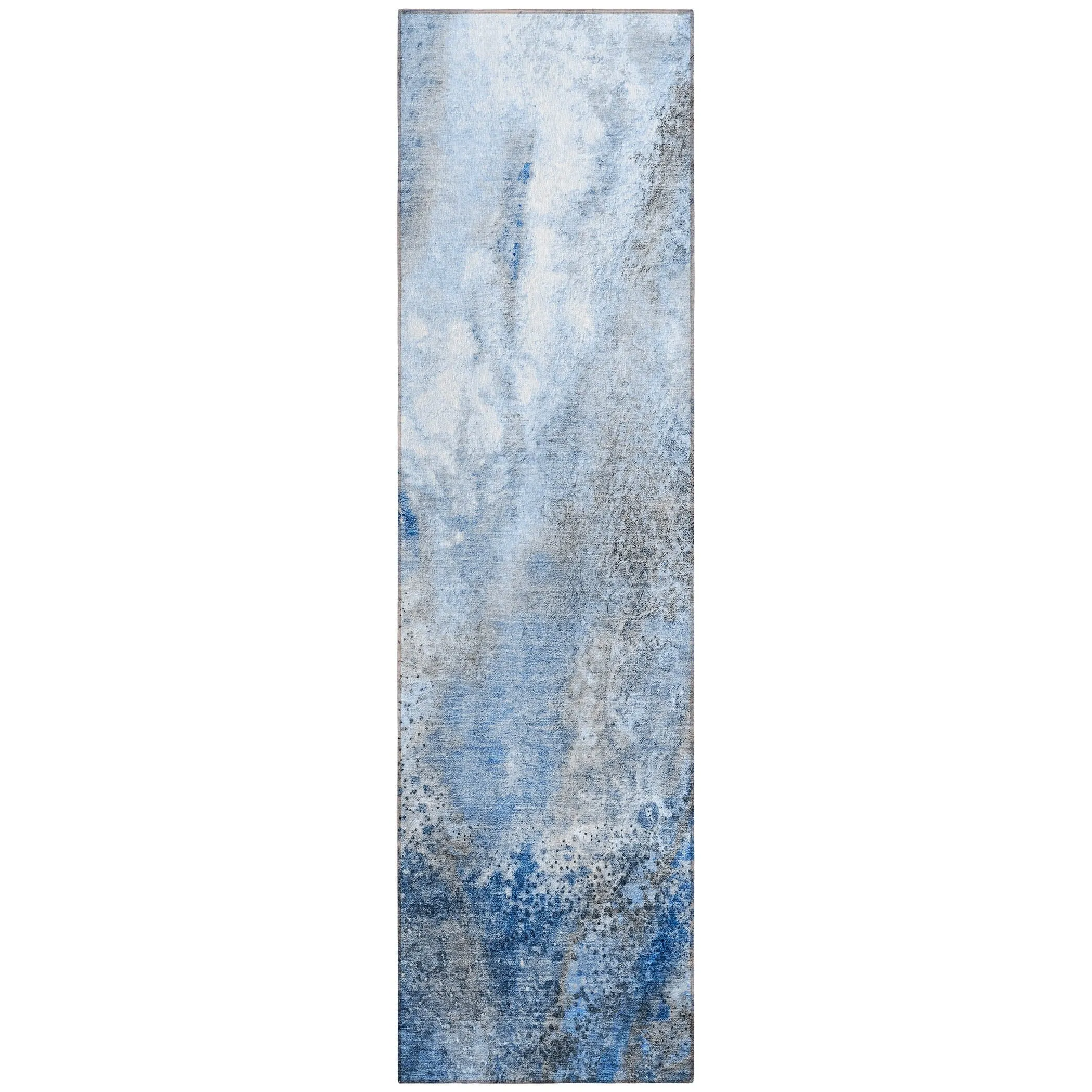 Machine Washable Indoor/ Outdoor Abstract Watercolor Chantille Rug