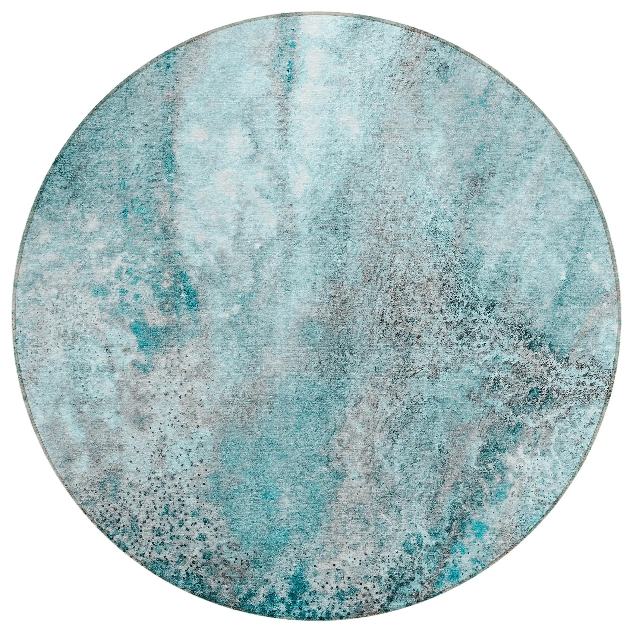 Machine Washable Indoor/ Outdoor Abstract Watercolor Chantille Rug