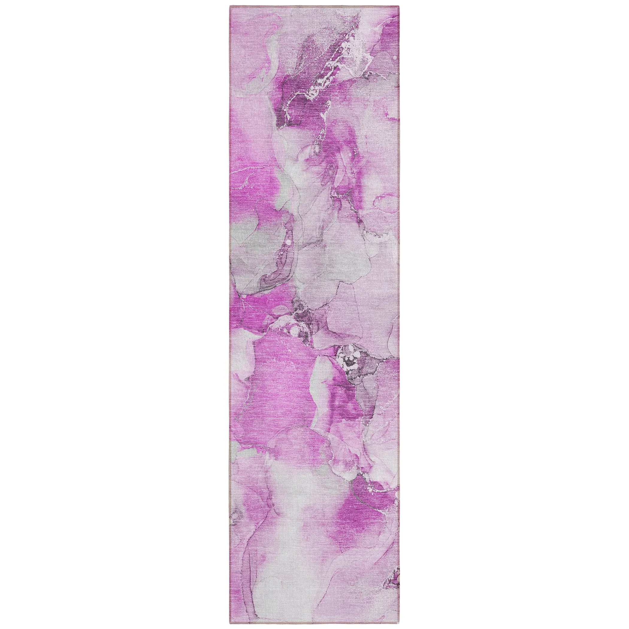 Machine Washable Indoor/ Outdoor Abstract Watercolor Chantille Rug