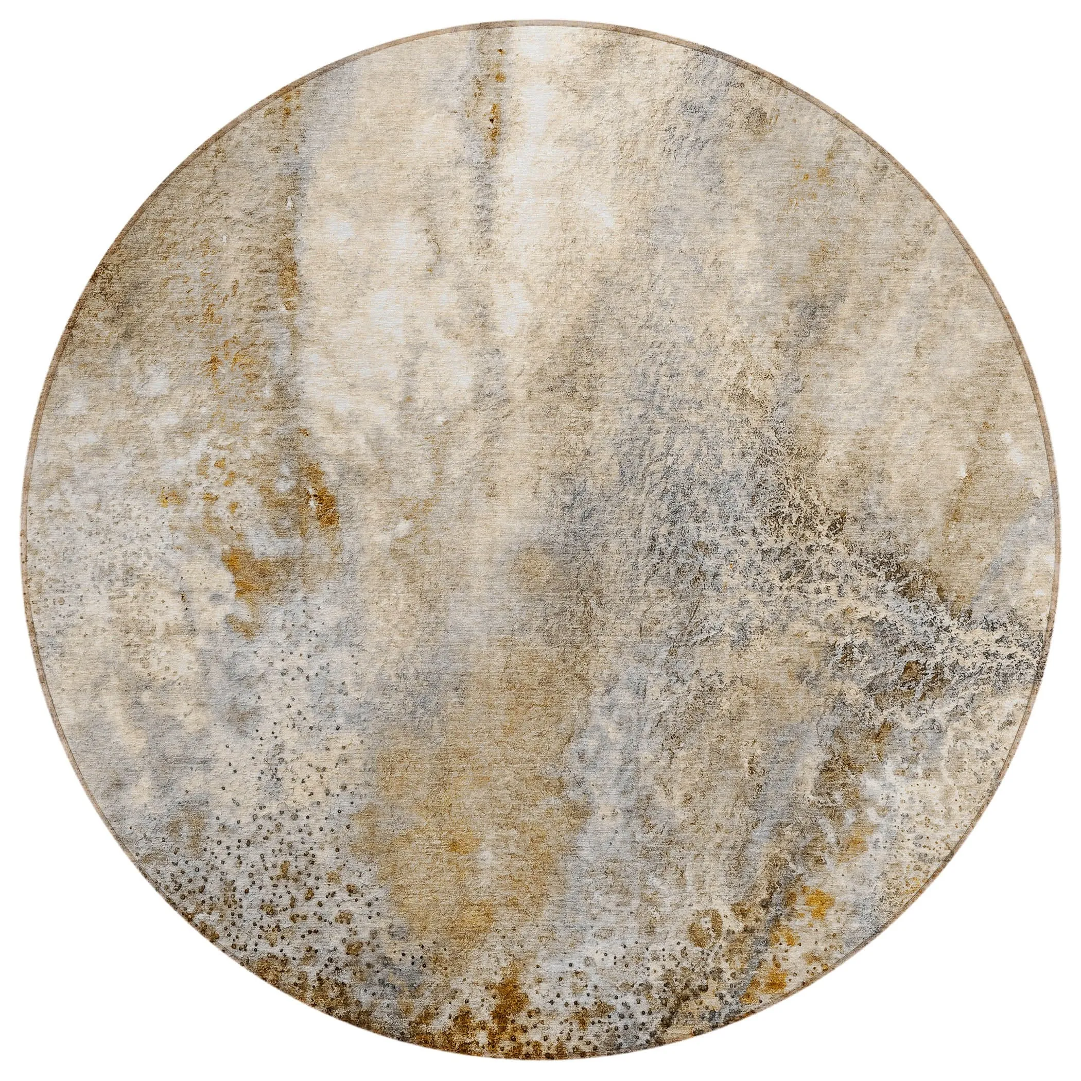 Machine Washable Indoor/ Outdoor Abstract Watercolor Chantille Rug