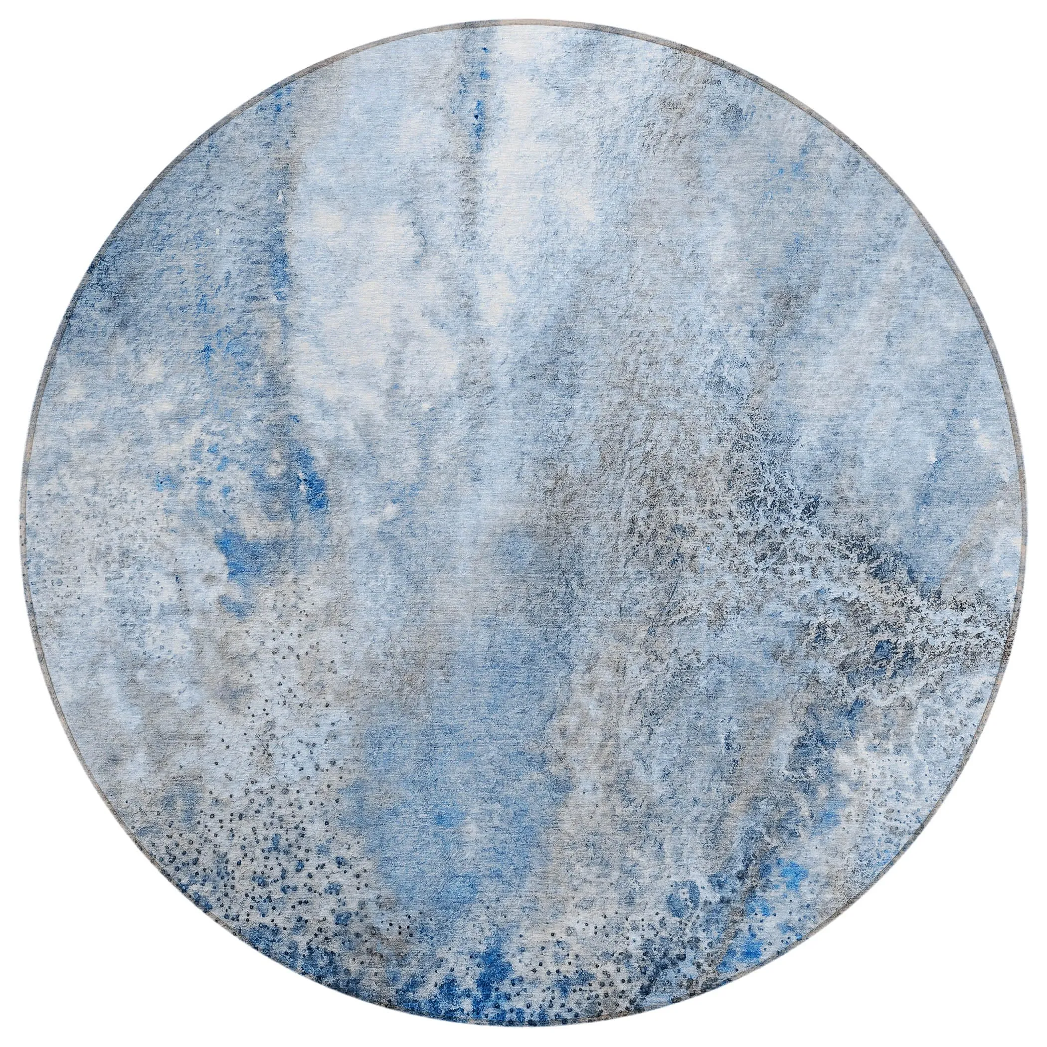 Machine Washable Indoor/ Outdoor Abstract Watercolor Chantille Rug