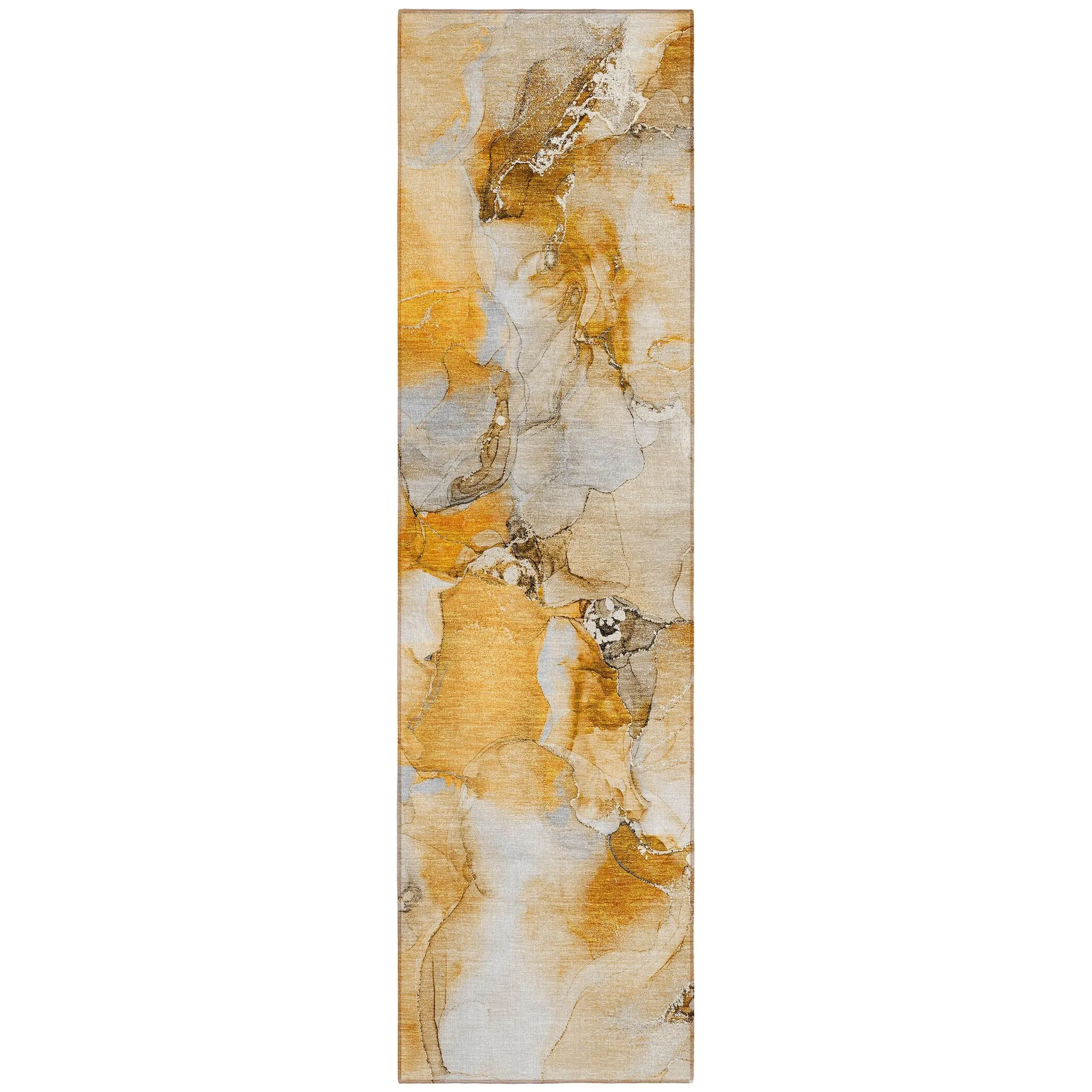 Machine Washable Indoor/ Outdoor Abstract Watercolor Chantille Rug