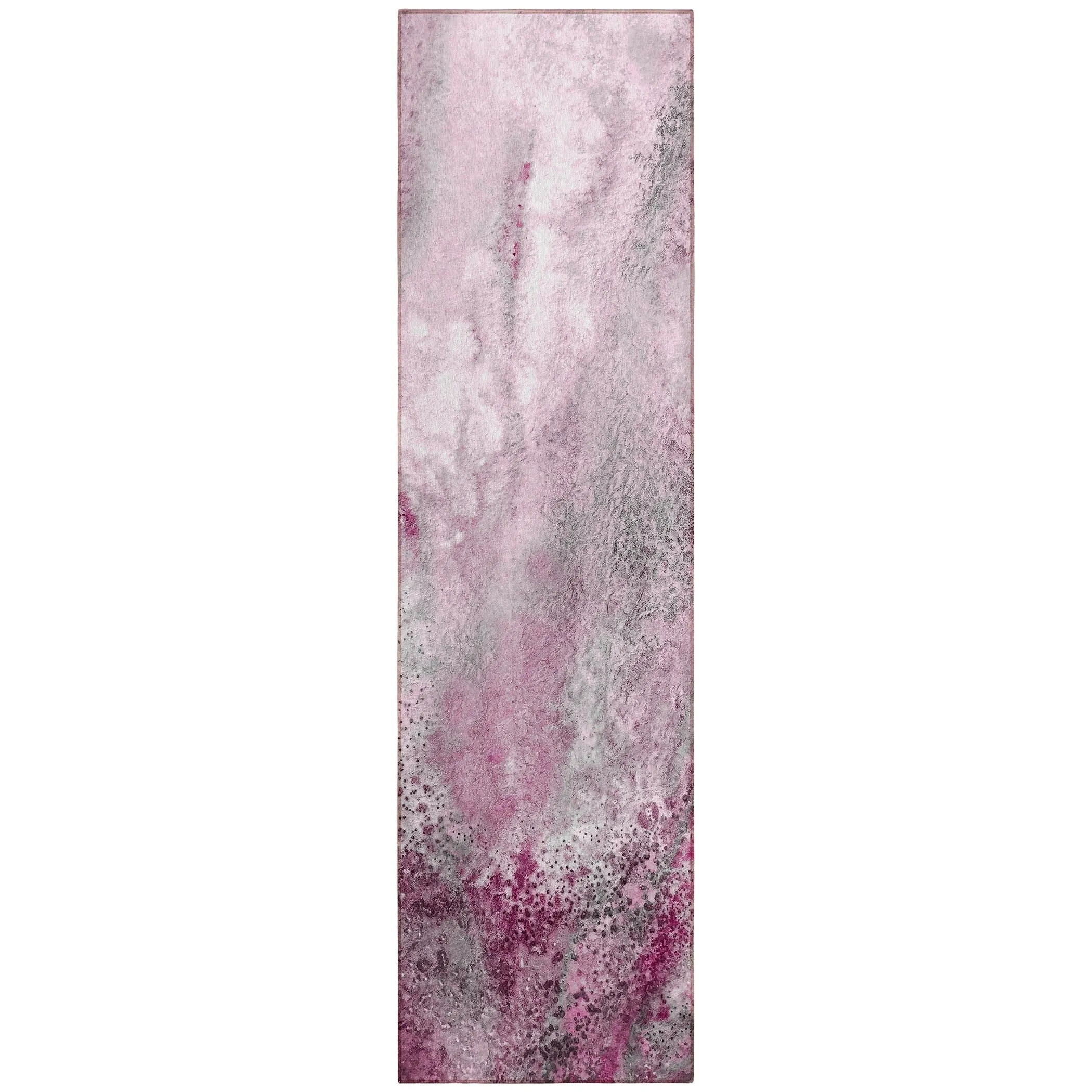 Machine Washable Indoor/ Outdoor Abstract Watercolor Chantille Rug
