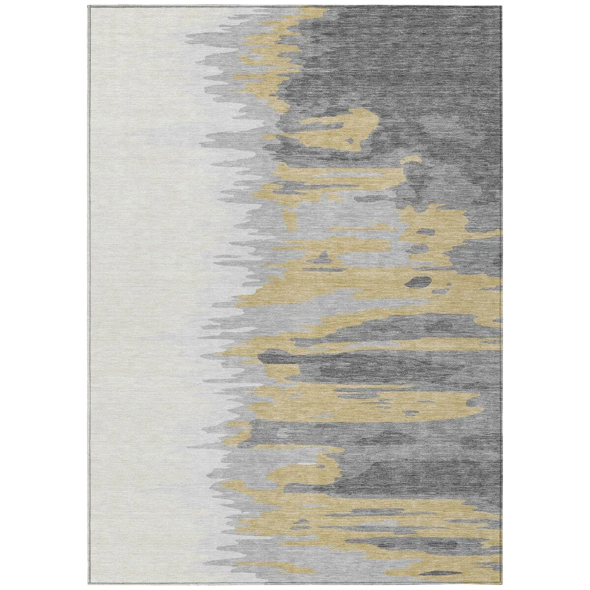 Machine Washable Indoor/ Outdoor Brushstrokes Ombre Chantille Rug