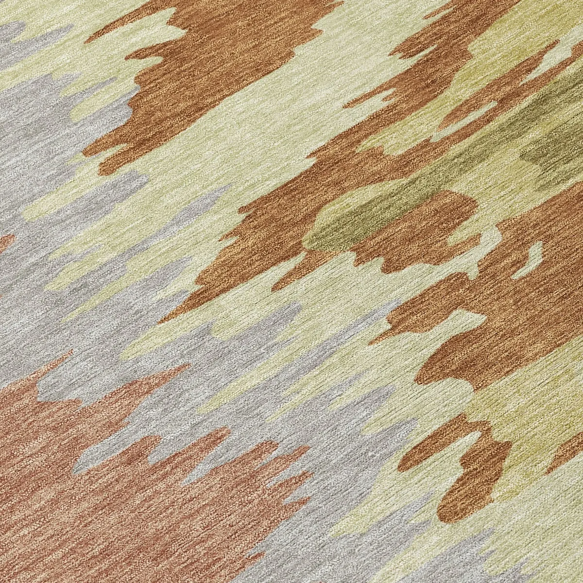 Machine Washable Indoor/ Outdoor Brushstrokes Ombre Chantille Rug