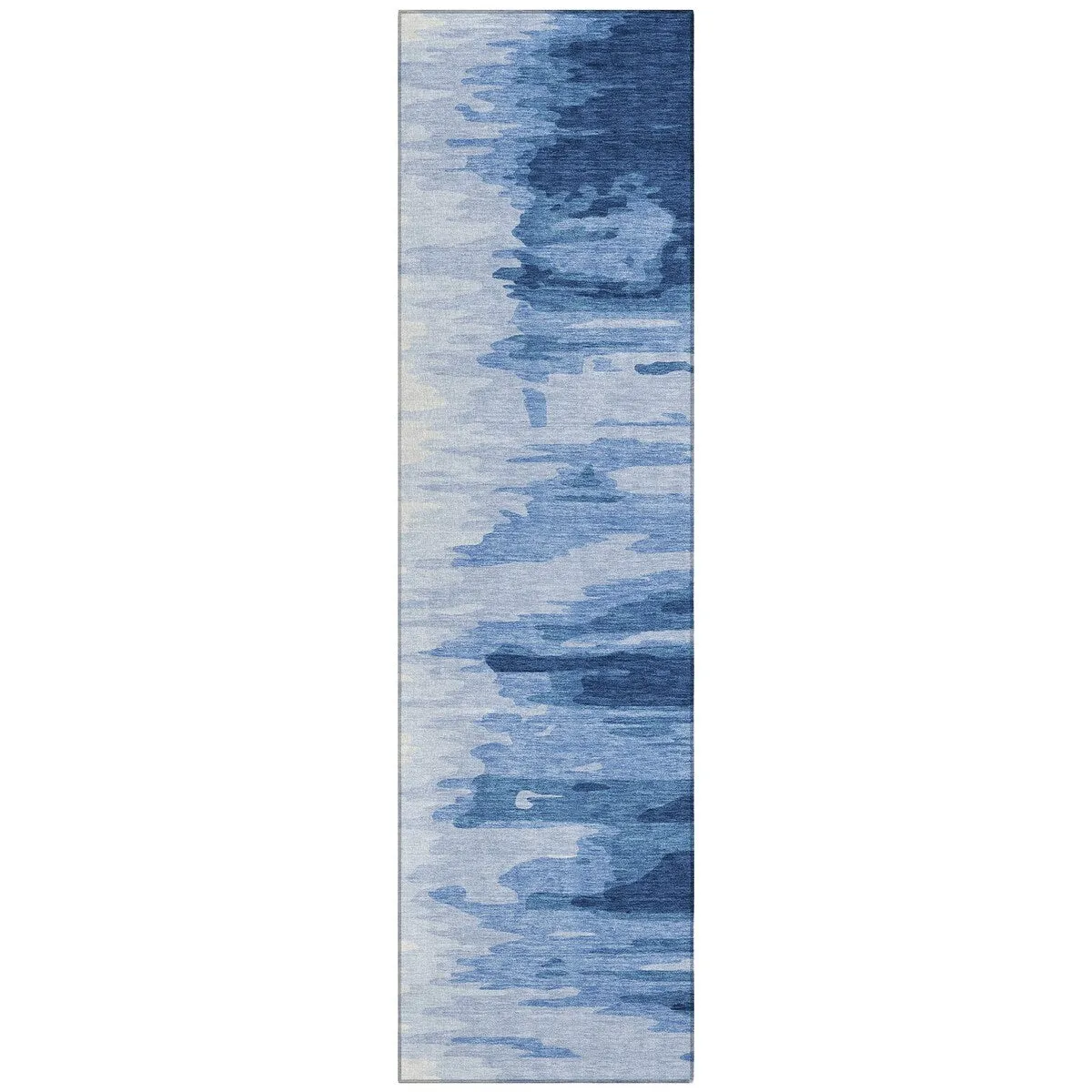 Machine Washable Indoor/ Outdoor Brushstrokes Ombre Chantille Rug