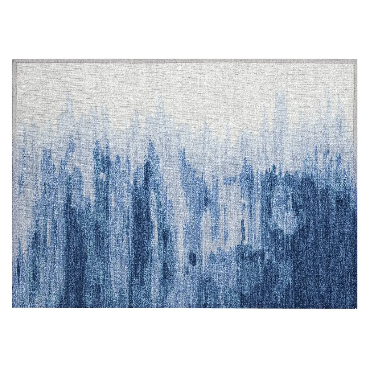 Machine Washable Indoor/ Outdoor Brushstrokes Ombre Chantille Rug