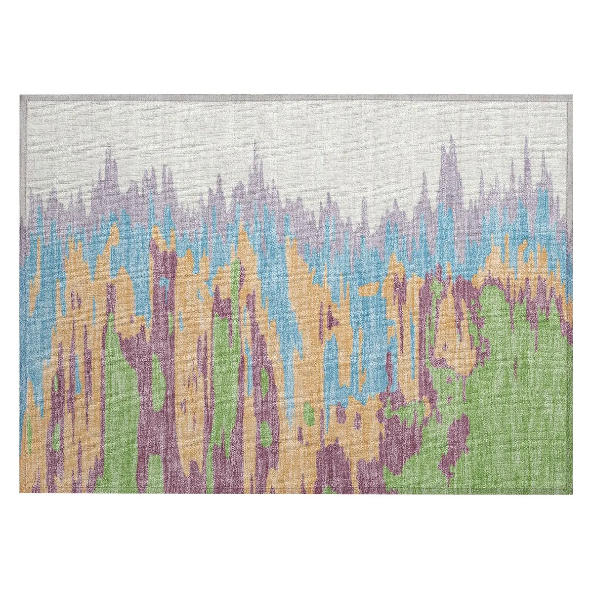Machine Washable Indoor/ Outdoor Brushstrokes Ombre Chantille Rug