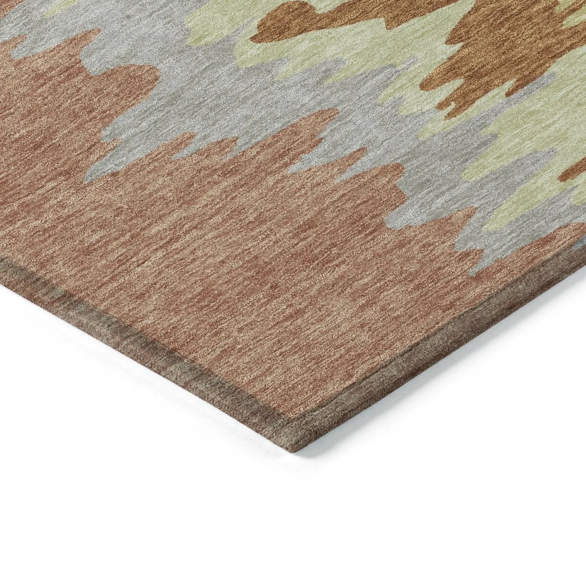 Machine Washable Indoor/ Outdoor Brushstrokes Ombre Chantille Rug