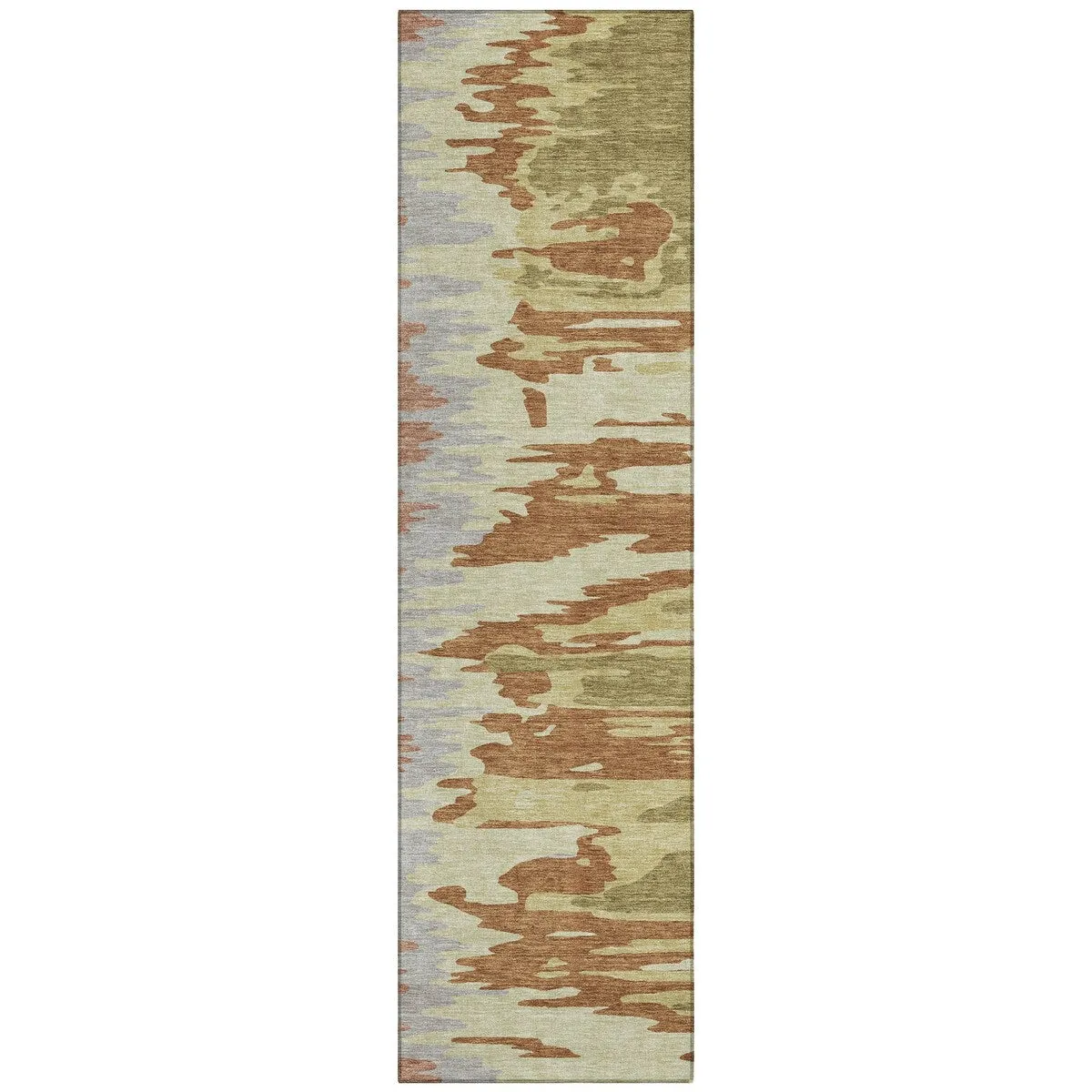 Machine Washable Indoor/ Outdoor Brushstrokes Ombre Chantille Rug