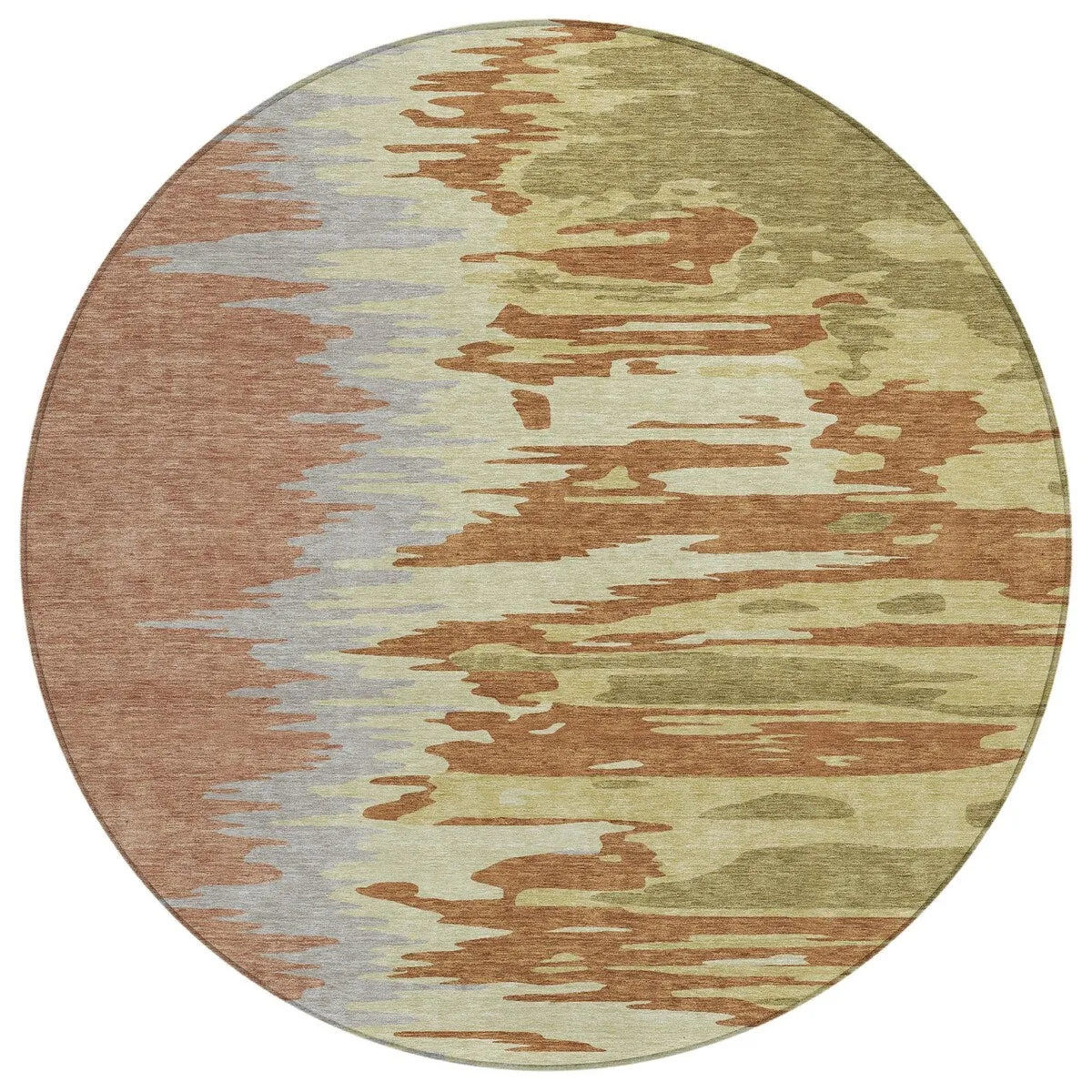 Machine Washable Indoor/ Outdoor Brushstrokes Ombre Chantille Rug