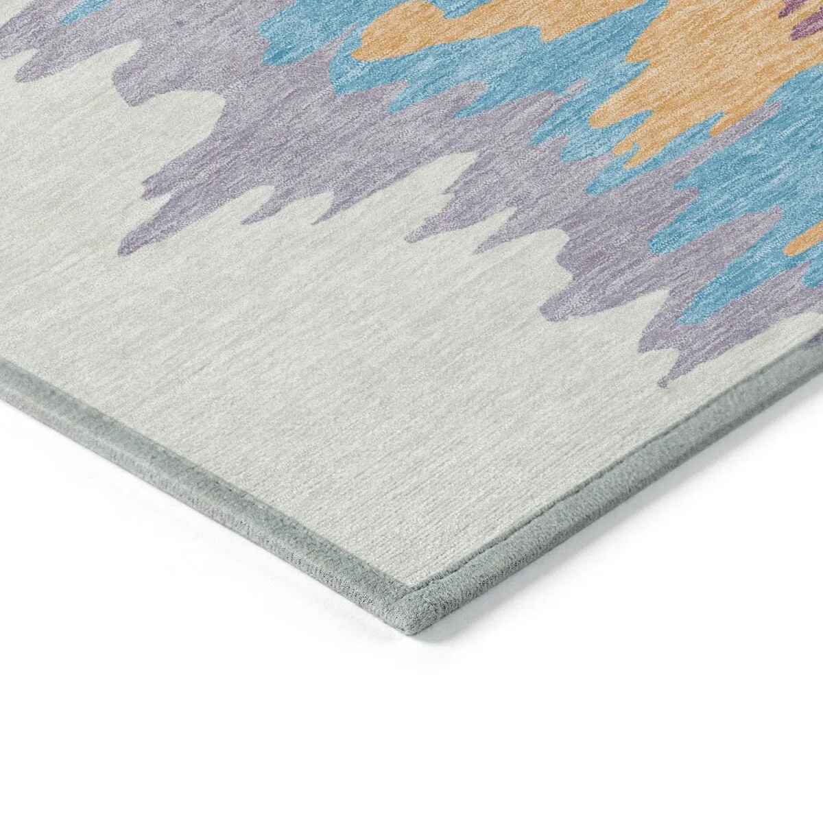 Machine Washable Indoor/ Outdoor Brushstrokes Ombre Chantille Rug