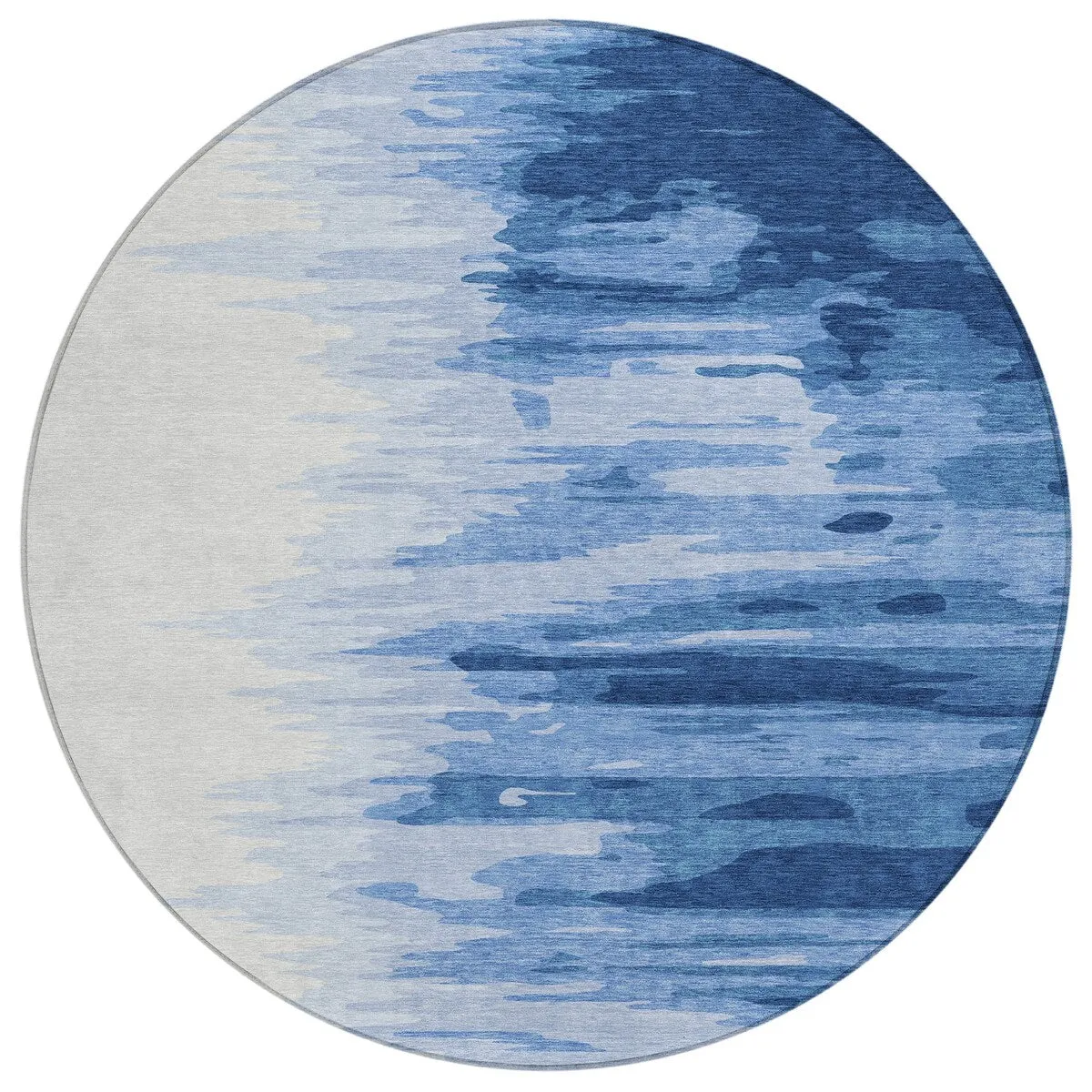 Machine Washable Indoor/ Outdoor Brushstrokes Ombre Chantille Rug