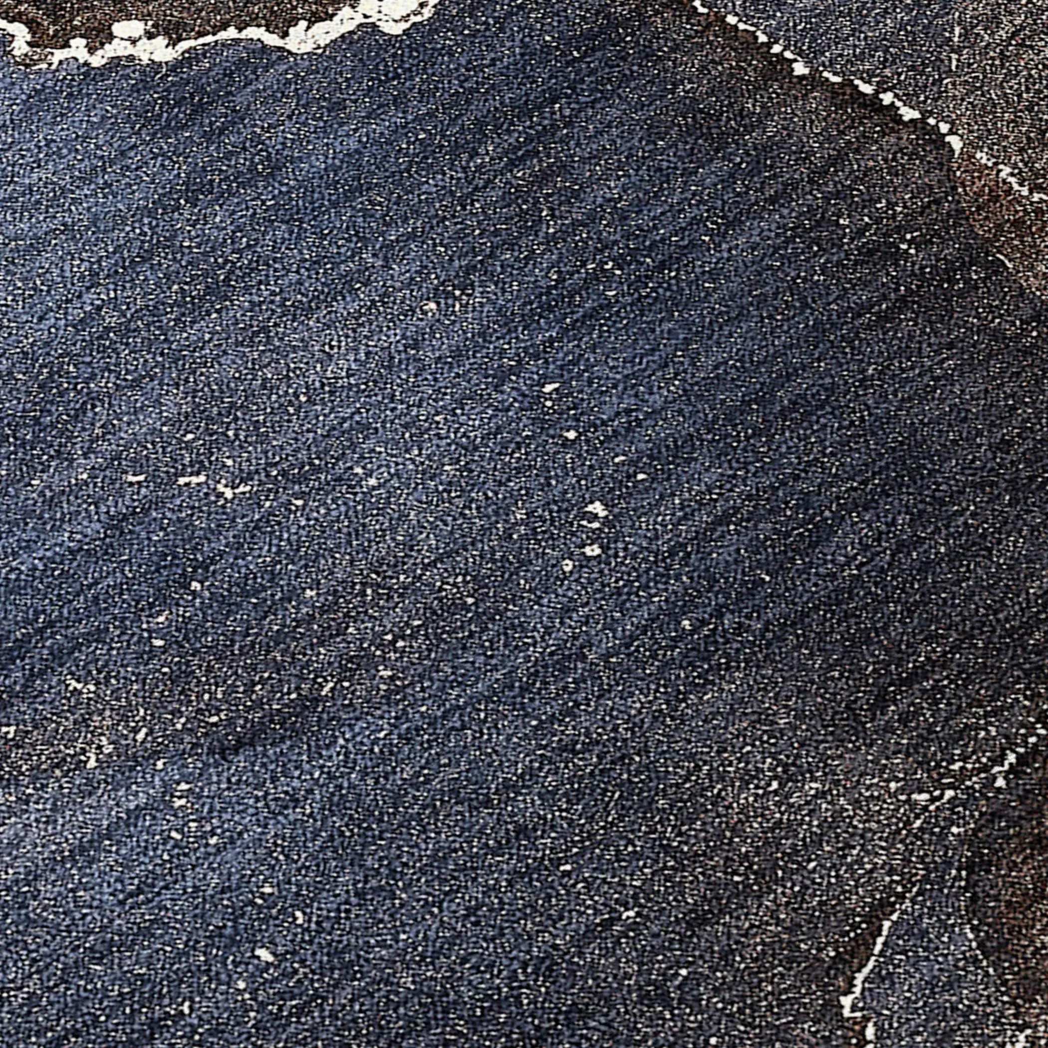 Machine Washable Indoor/ Outdoor Chantille Abstract Navy Rug