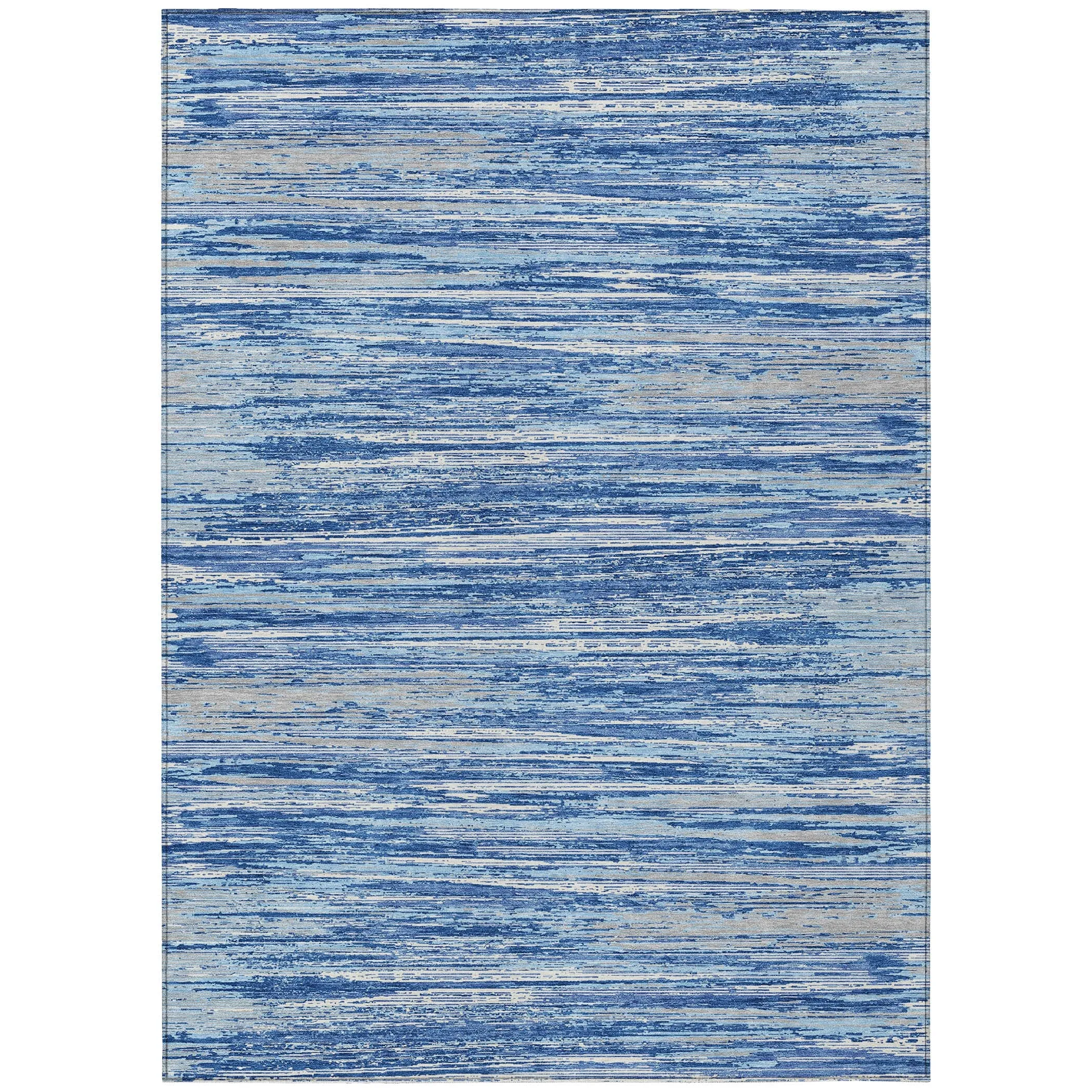 Machine Washable Indoor/ Outdoor Chantille Abstract Stripe Rug