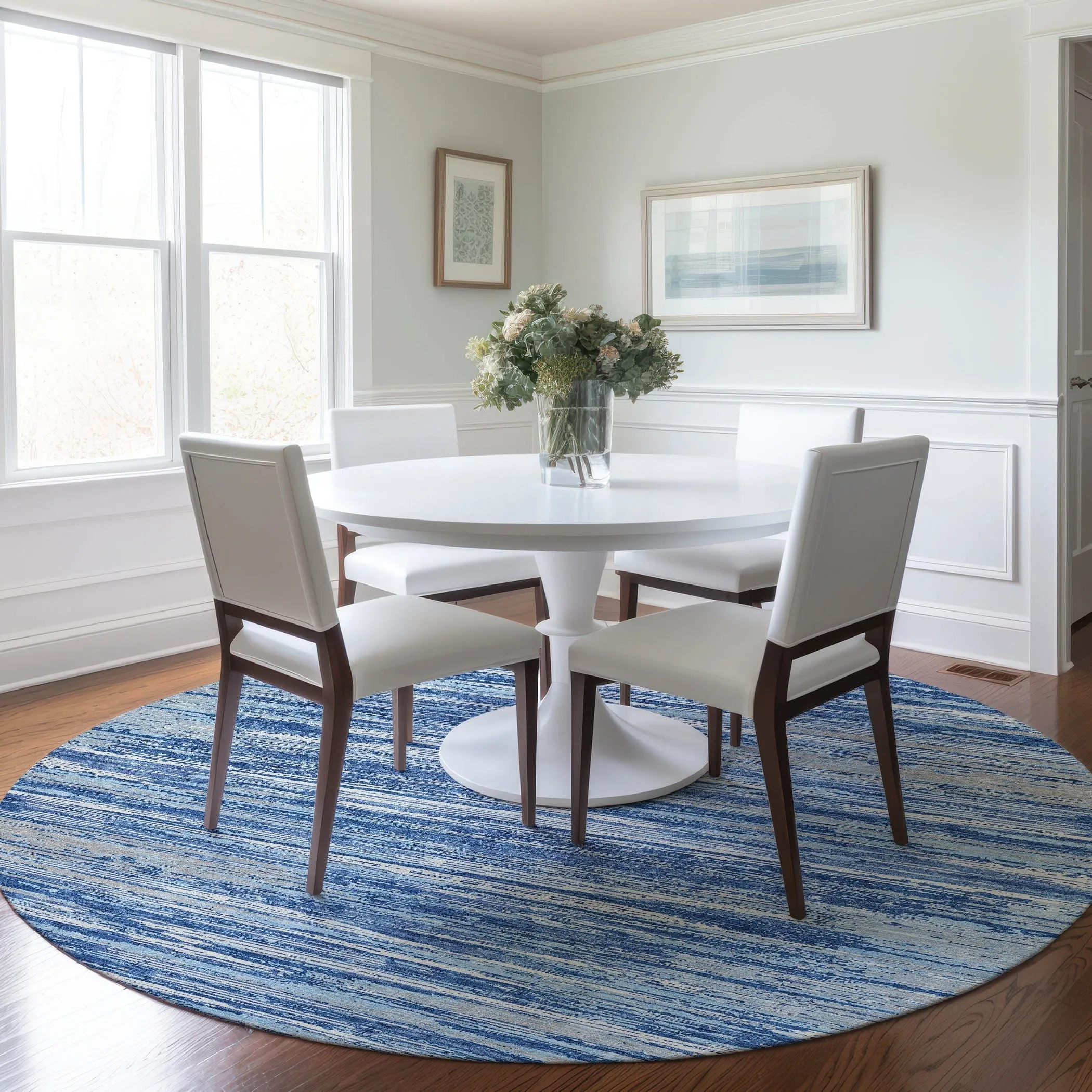 Machine Washable Indoor/ Outdoor Chantille Abstract Stripe Rug