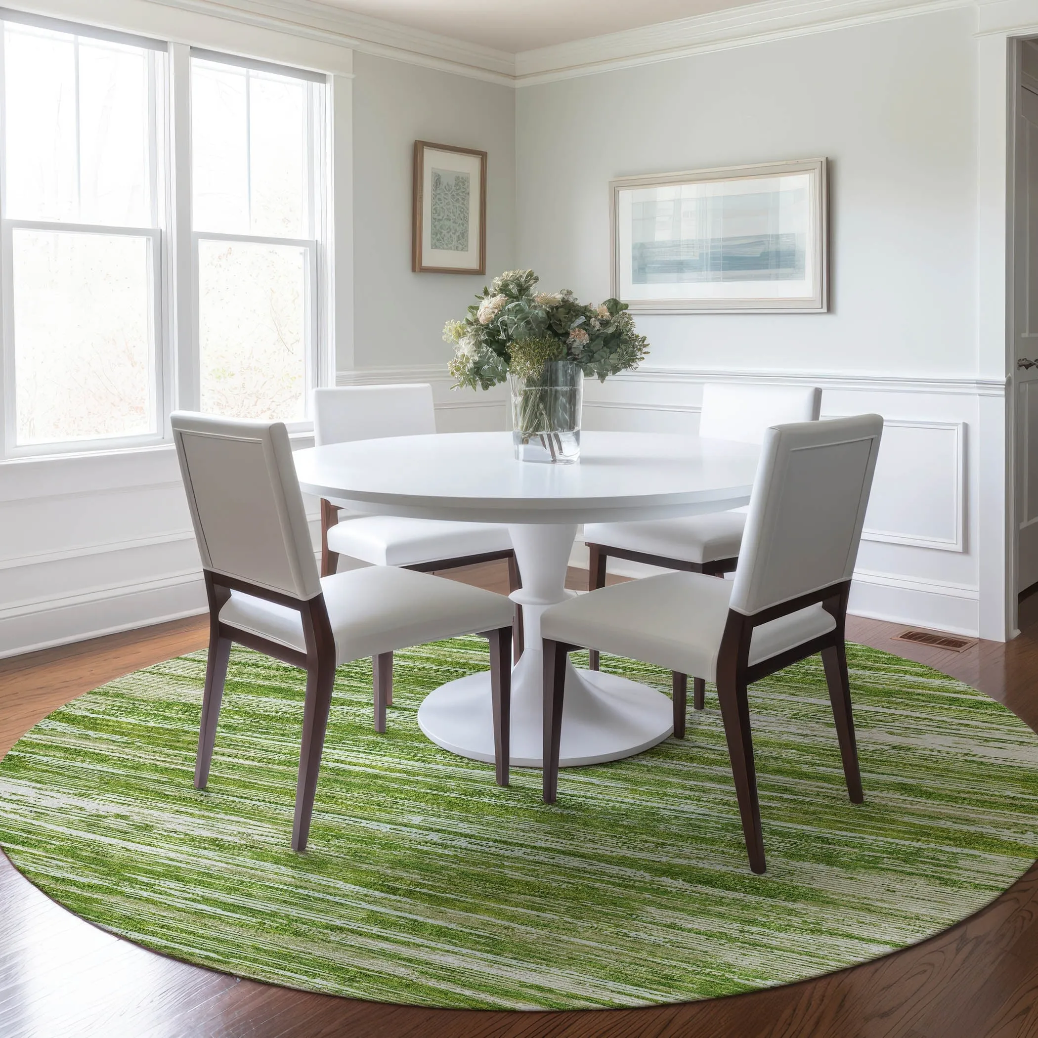 Machine Washable Indoor/ Outdoor Chantille Abstract Stripe Rug