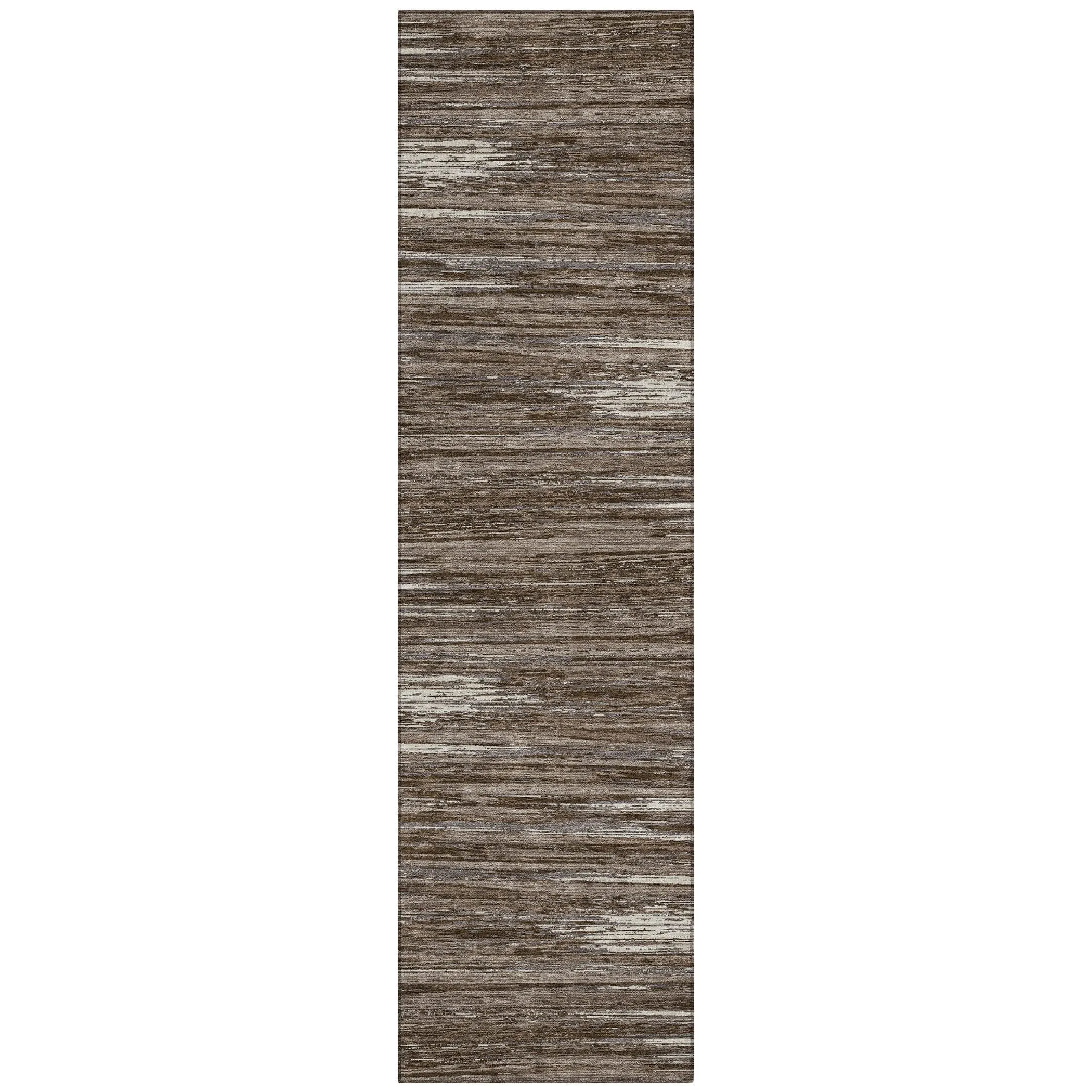 Machine Washable Indoor/ Outdoor Chantille Abstract Stripe Rug