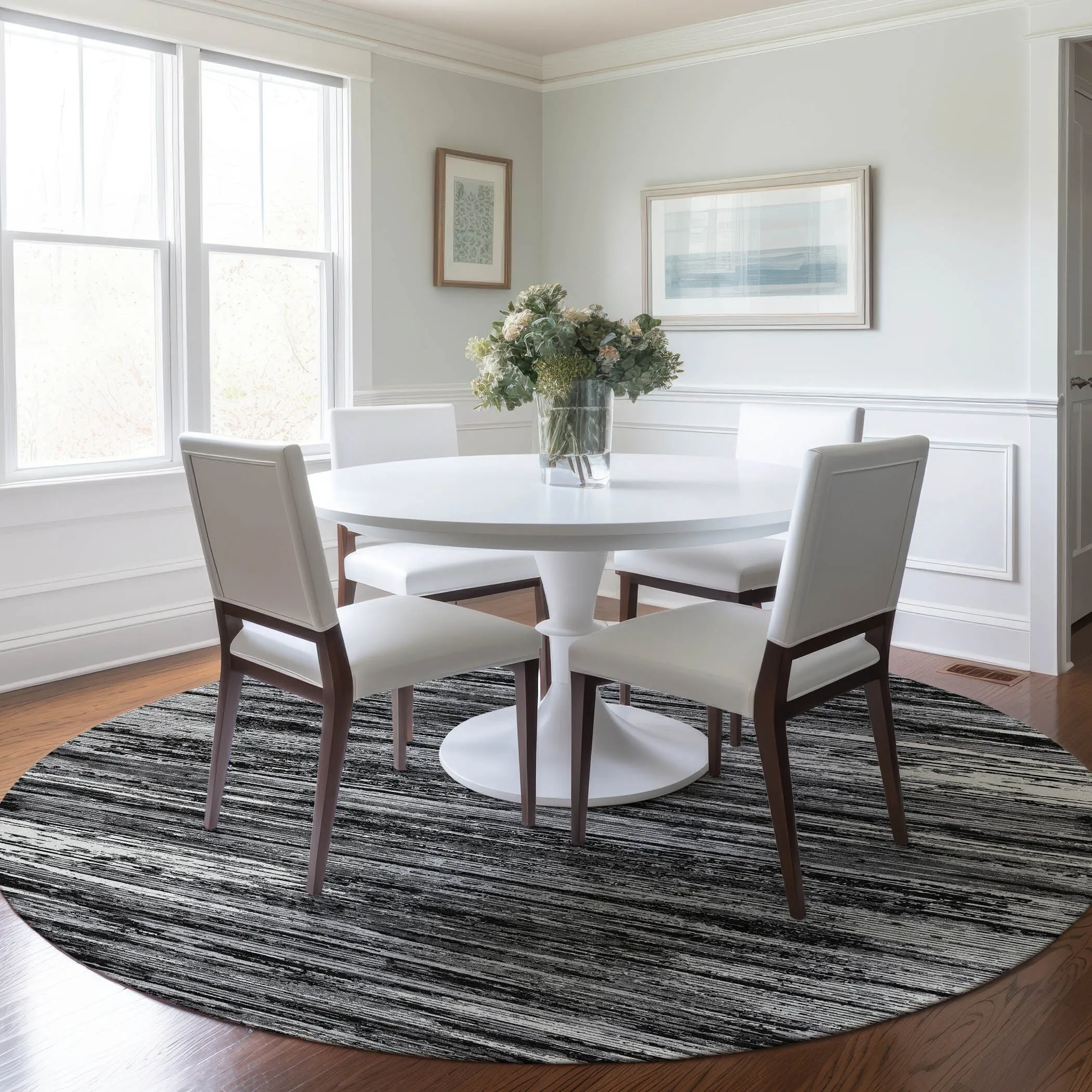 Machine Washable Indoor/ Outdoor Chantille Abstract Stripe Rug